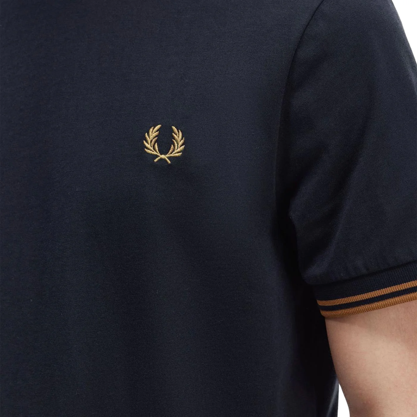 Fred Perry Twin Tipped T-Shirt Navy/Dark Caramel - Image 4