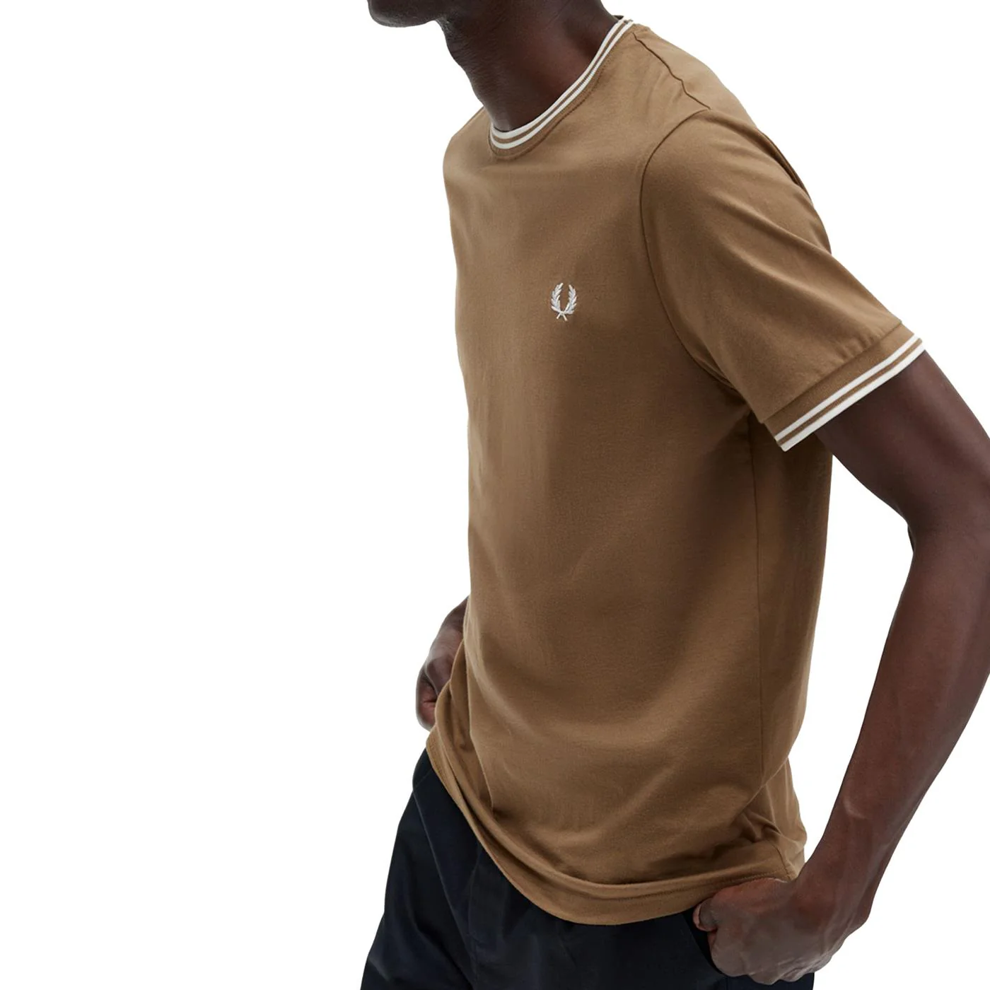 Fred Perry Twin Tipped T-Shirt Shaded Stone - Image 2