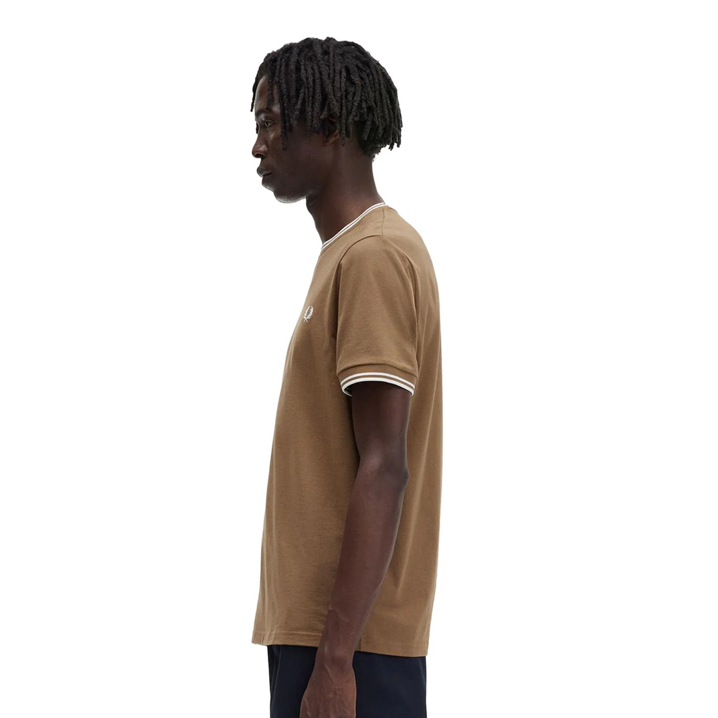 Fred Perry Twin Tipped T-Shirt Shaded Stone - Image 3