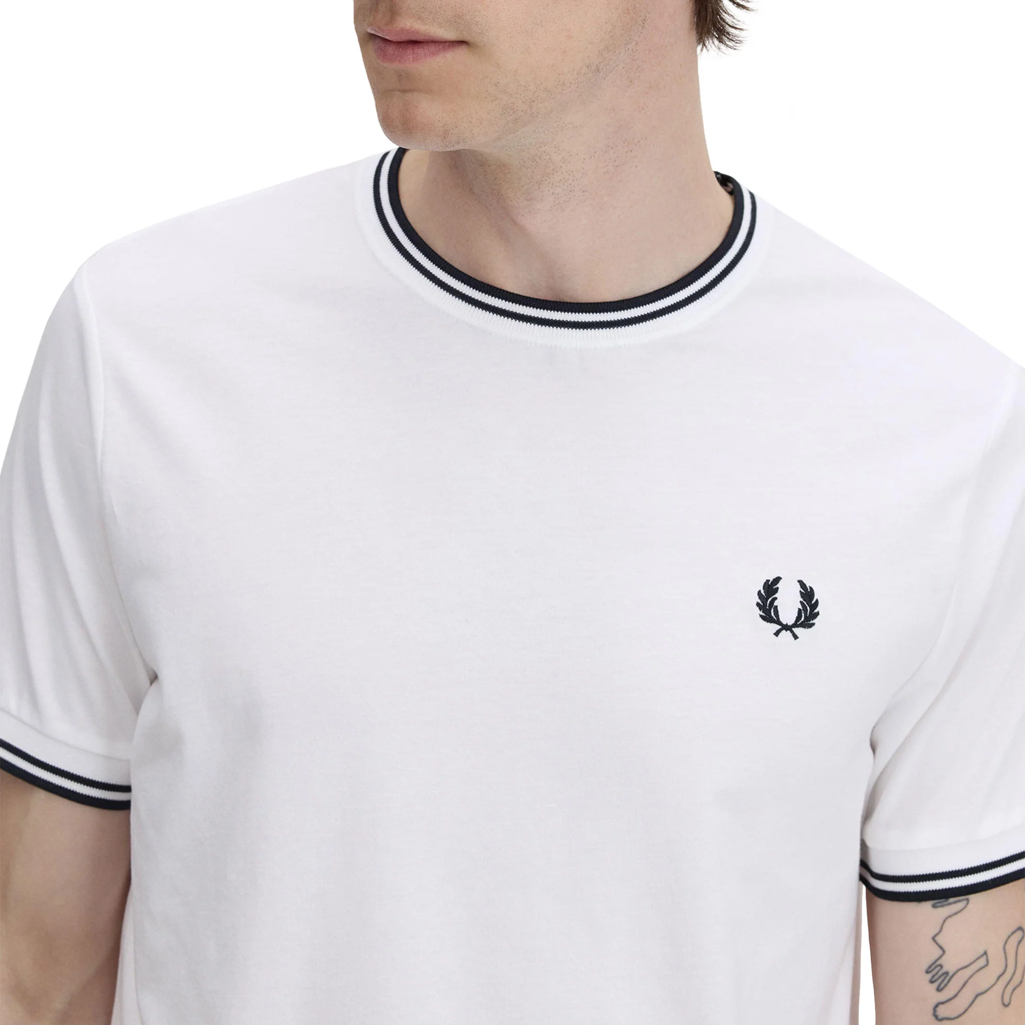 Fred Perry Twin Tipped T-Shirt White - Image 3