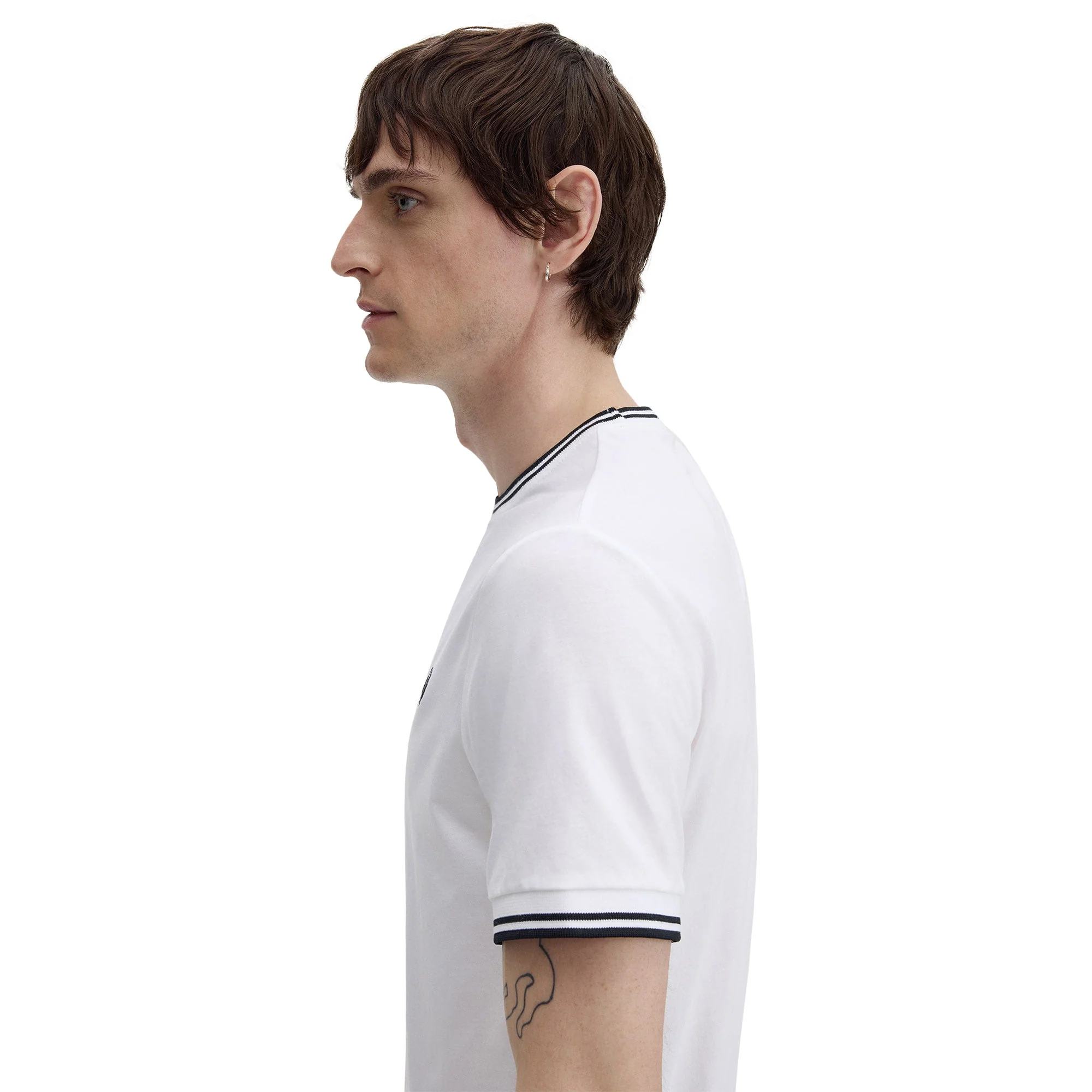 Fred Perry Twin Tipped T-Shirt White - Image 4