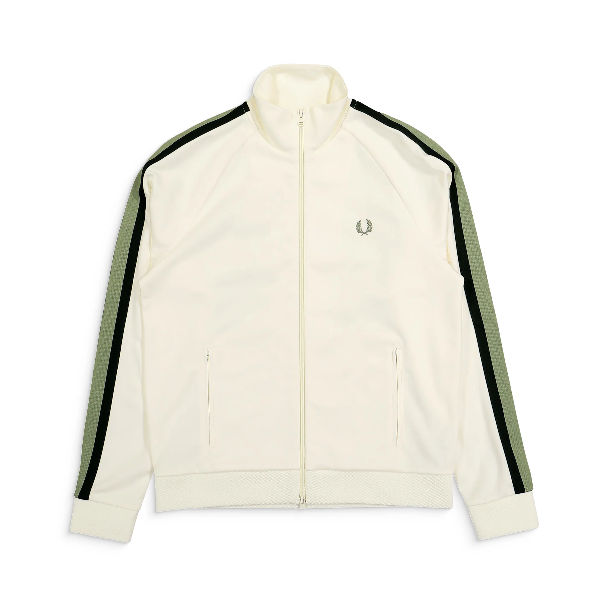 Fred Perry Two Colour Tape Track Jacket Light Ecru