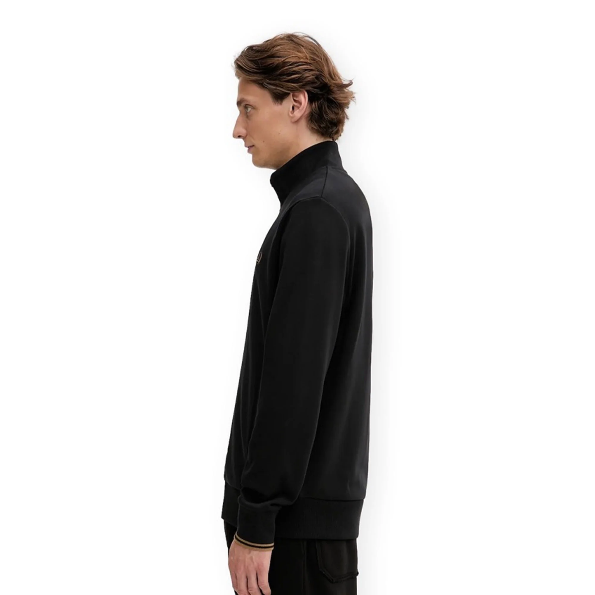 Fred Perry Zip Through Sweatshirt Black - Image 2