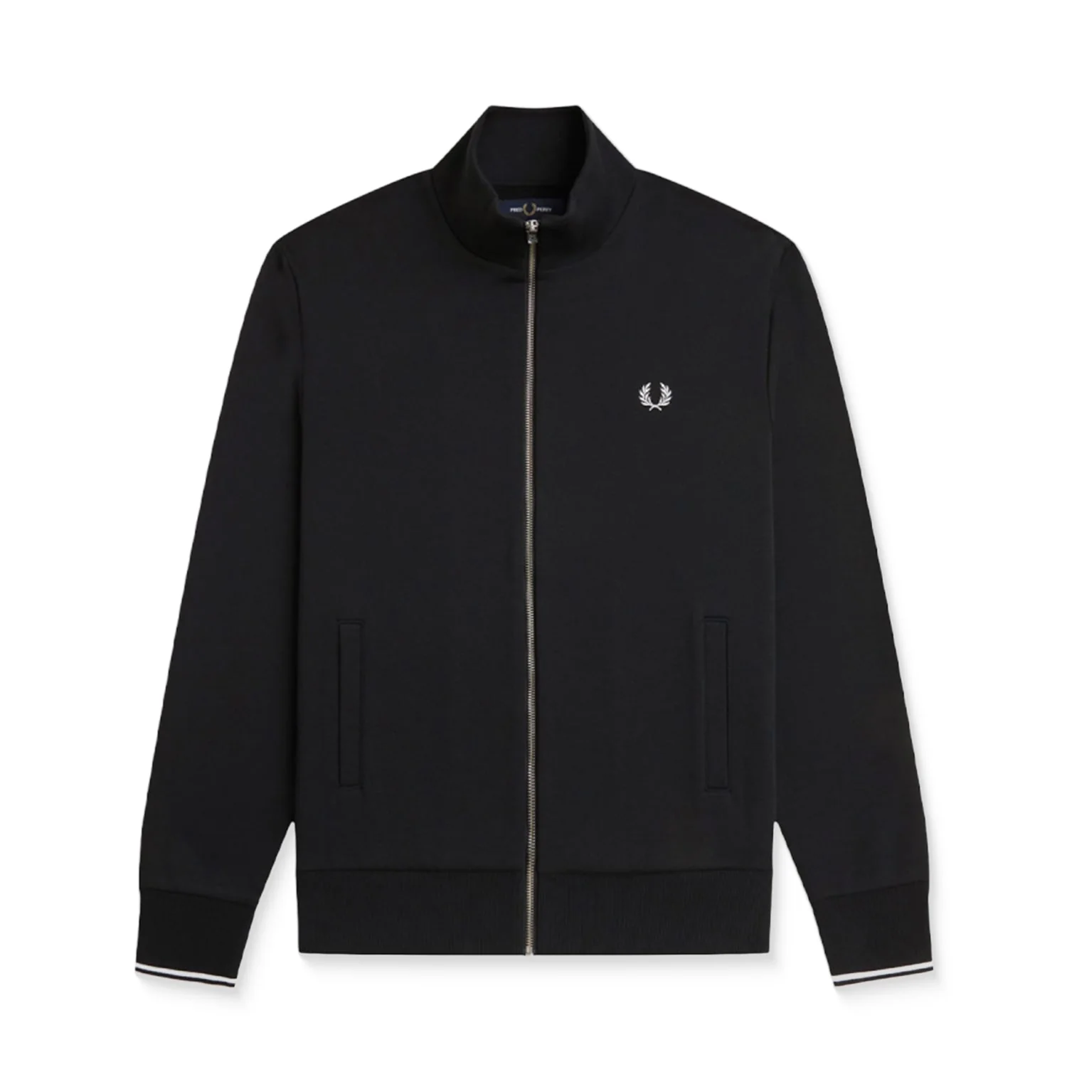 Fred Perry Zip Through Sweatshirt Black - Image 2