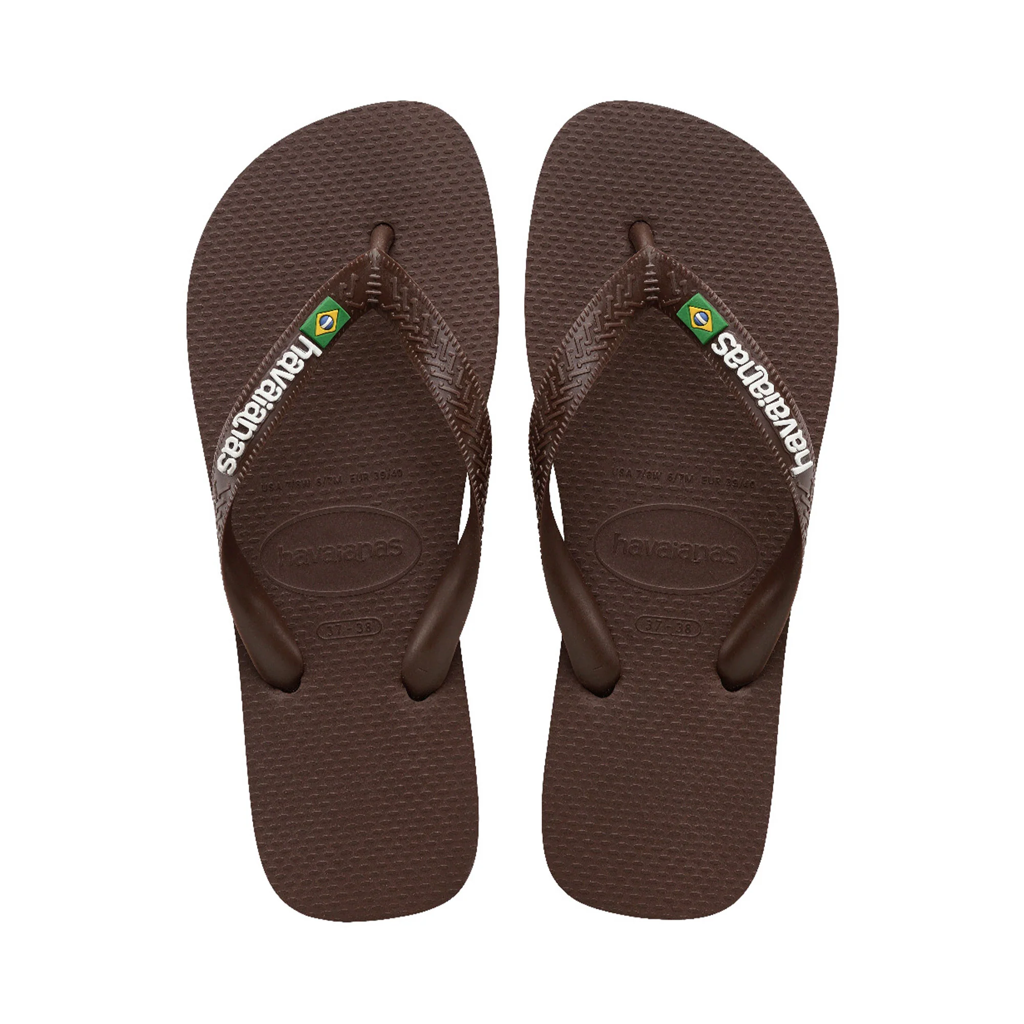 Havaianas Brasil Logo Dark Brown/White