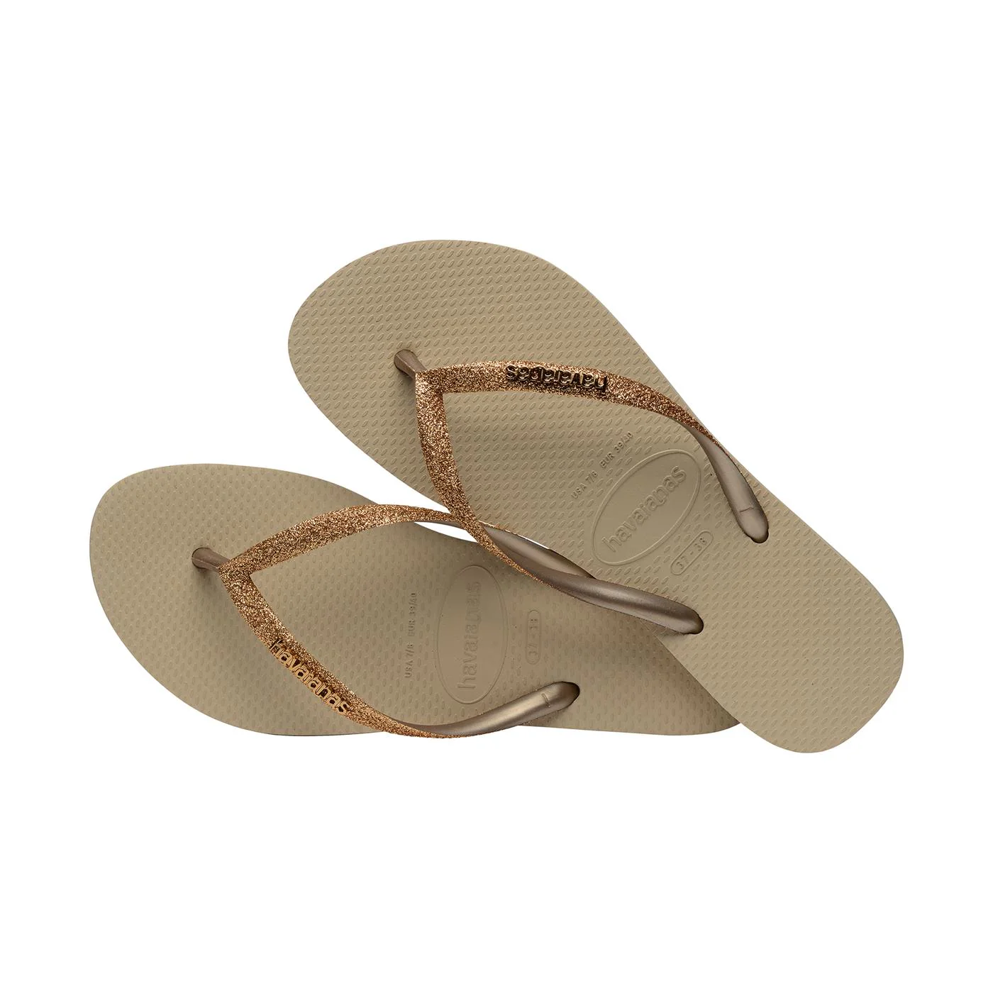 Havaianas Slim Glitter II Sand/Golden LIght Metalico - Image 2