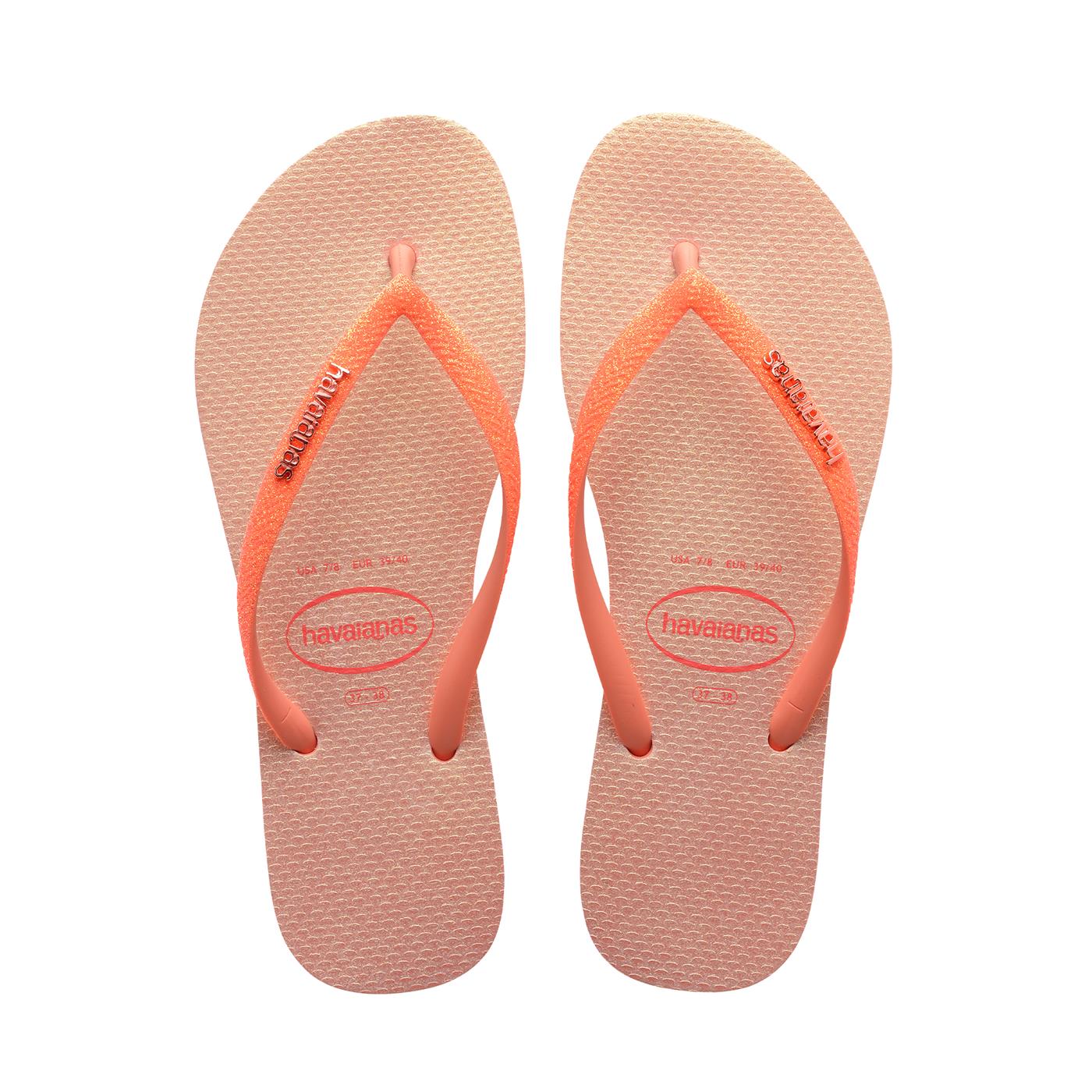 Havaianas Slim Glitter Iridescent Peach Rose
