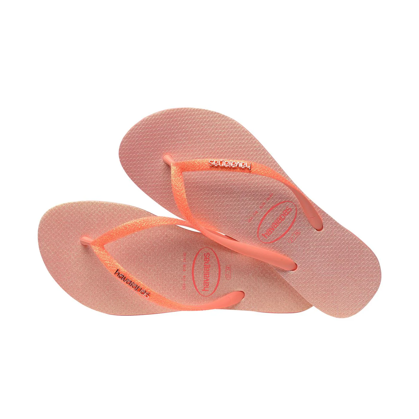 Havaianas Slim Glitter Iridescent Peach Rose - Image 2