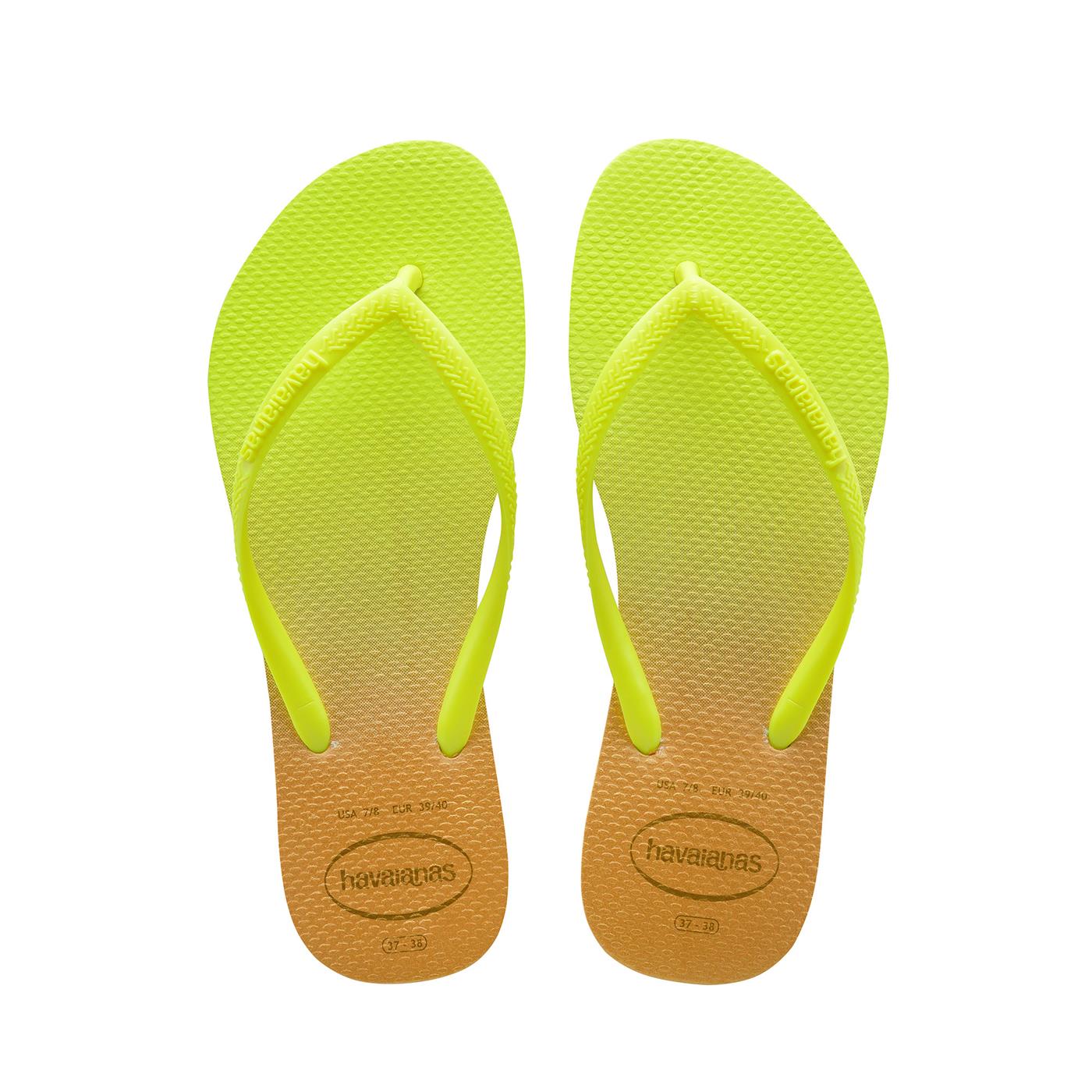 Havaianas Slim Gradiente White/ Fluorescent Galactic Green