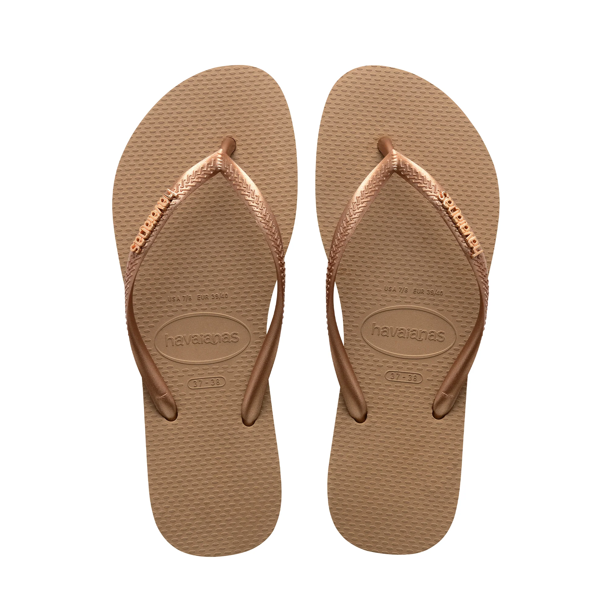 Havaianas Slim Logo Metallic Rose Gold