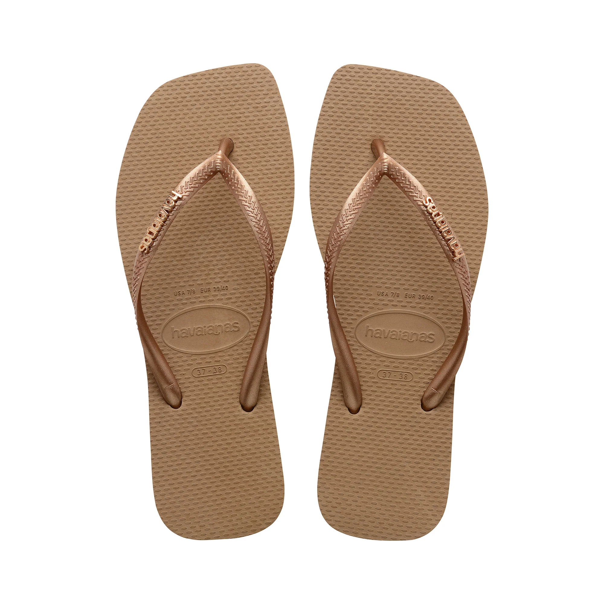 Havaianas Slim Square Logo Metallic Rose Gold/Rose Gold