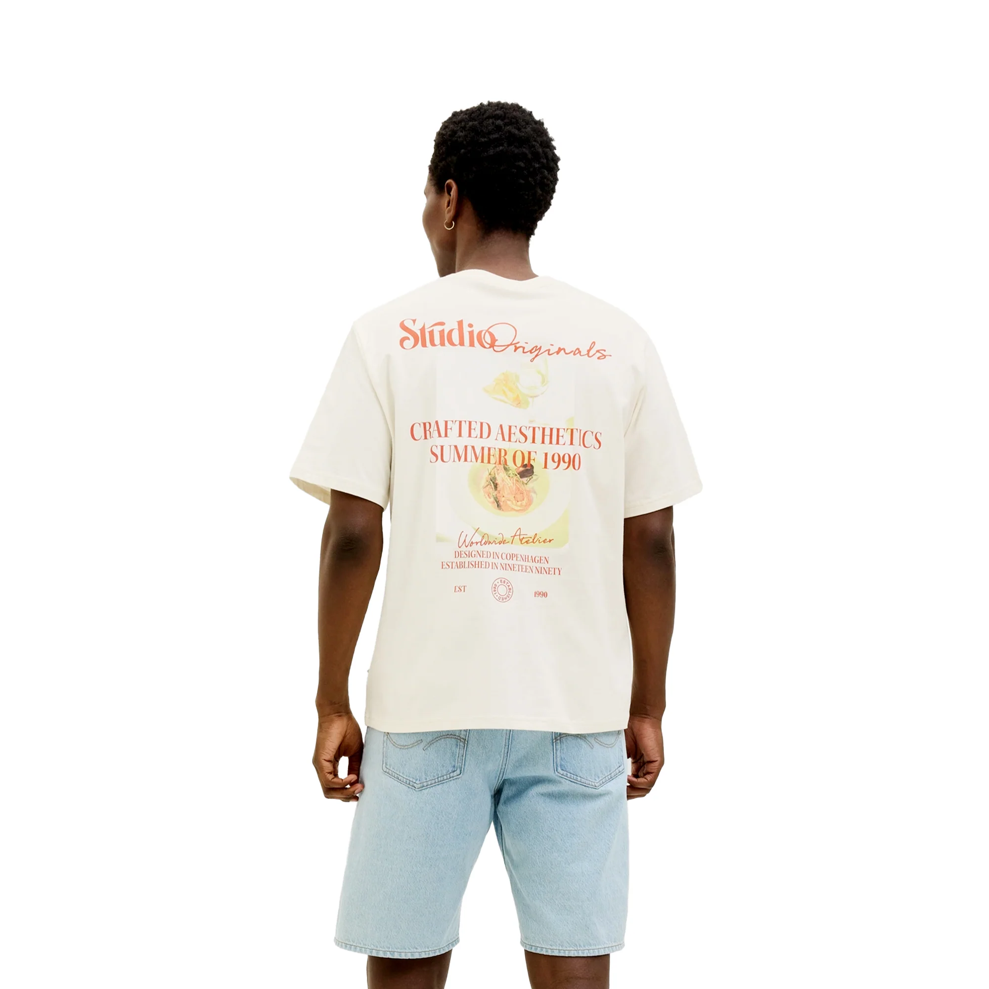 Jack & Jones Acapulco Photo Back Tee SS Antique White