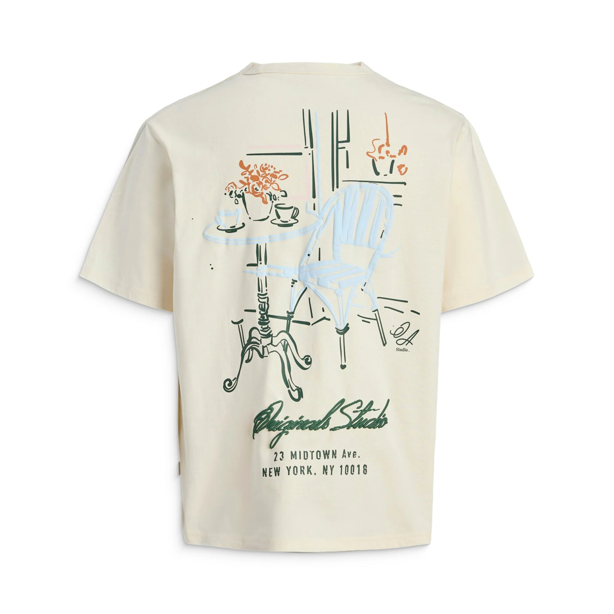 Jack & Jones Bedford Sketched Tee SS Antique White