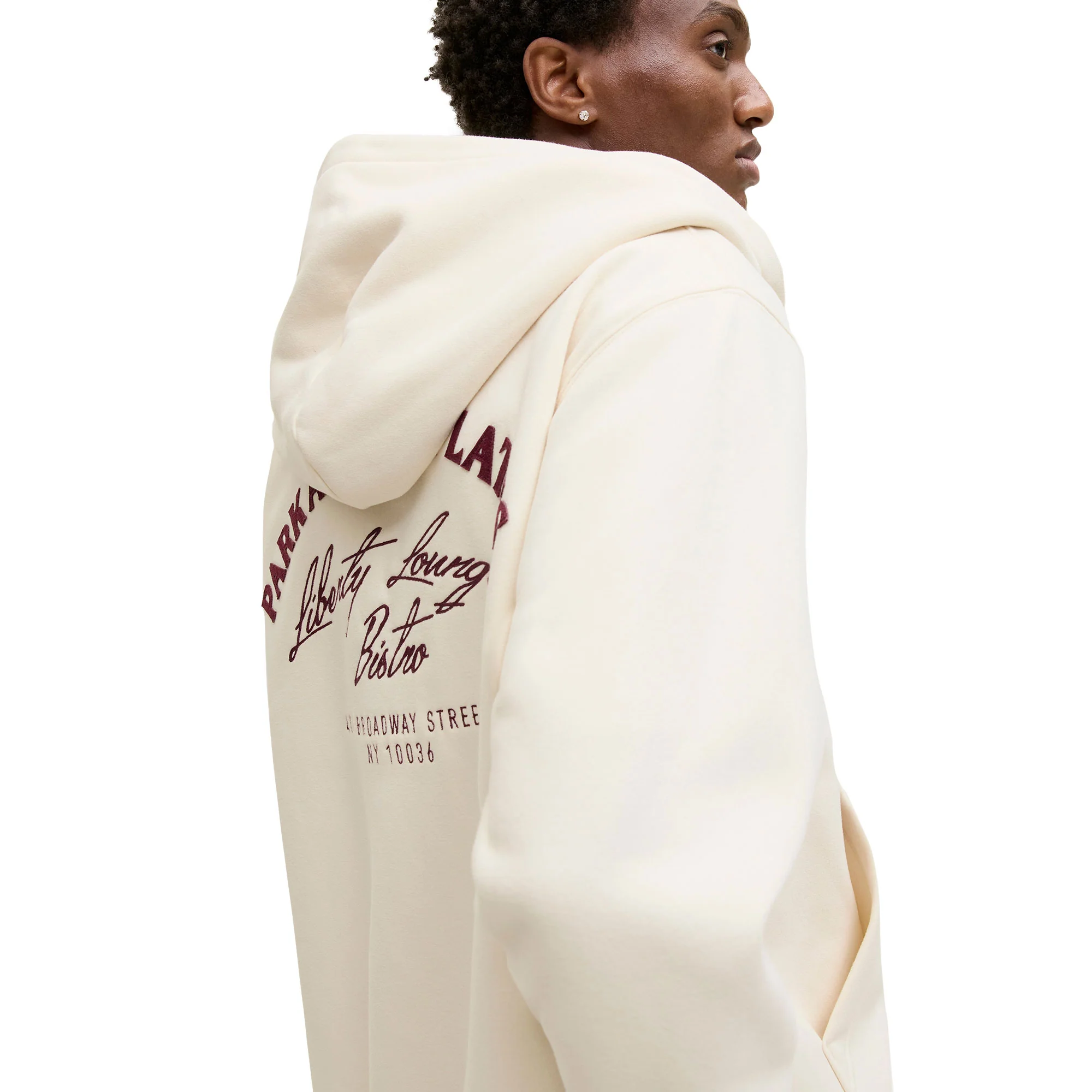 Jack & Jones Bedford Sweat Zip Hood Antique White - Image 3