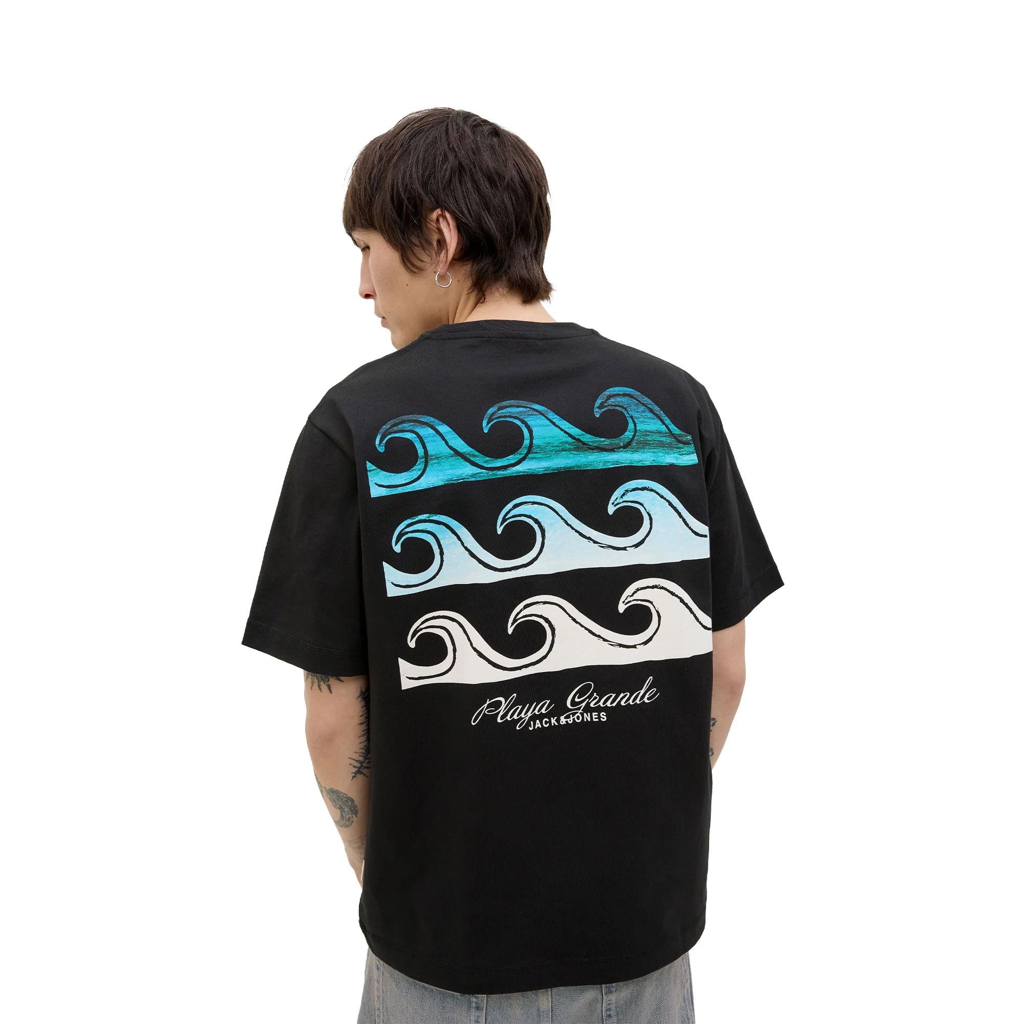 Jack & Jones Canggu Summer Picture Tee SS Black