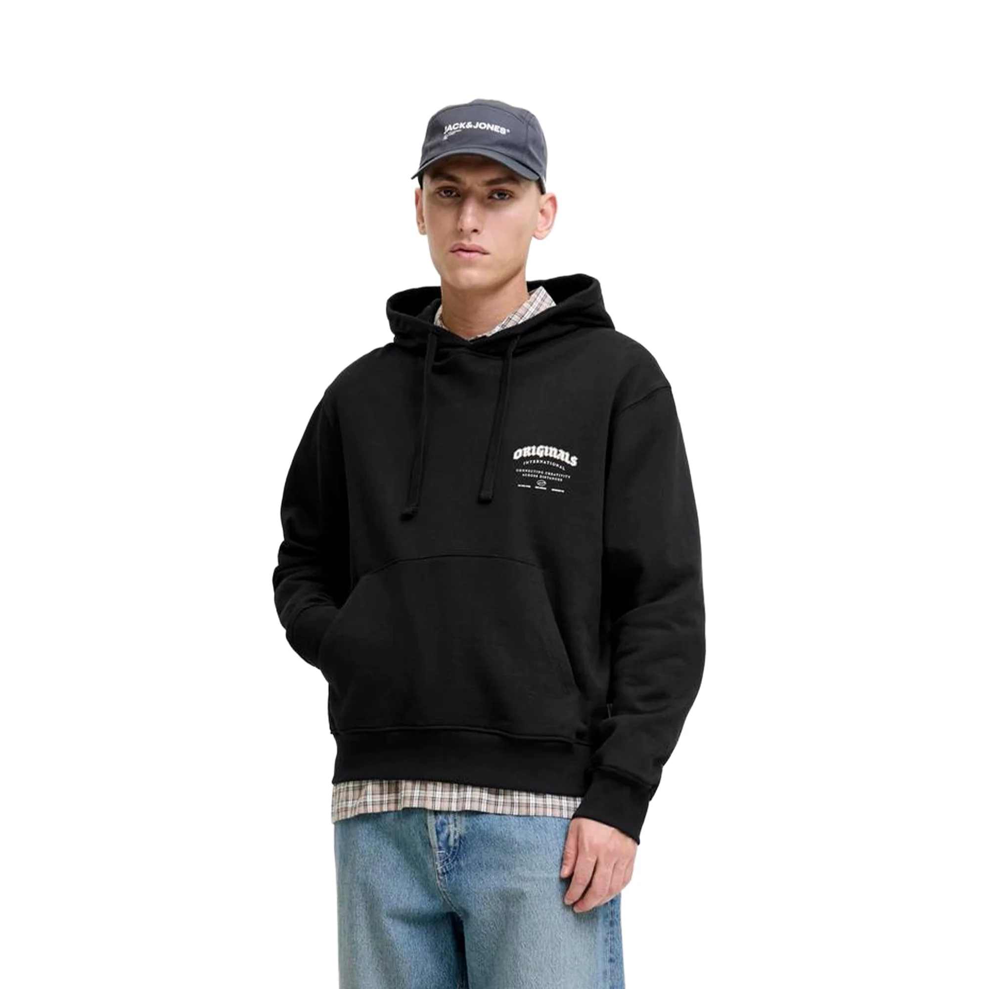 Jack & Jones Meadows Sweat Hood Black - Image 2