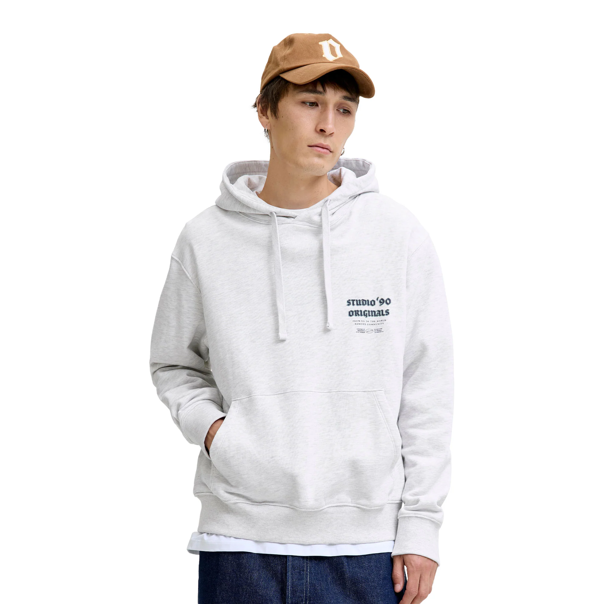 Jack & Jones Meadows Sweat Hood Bright White - Image 2
