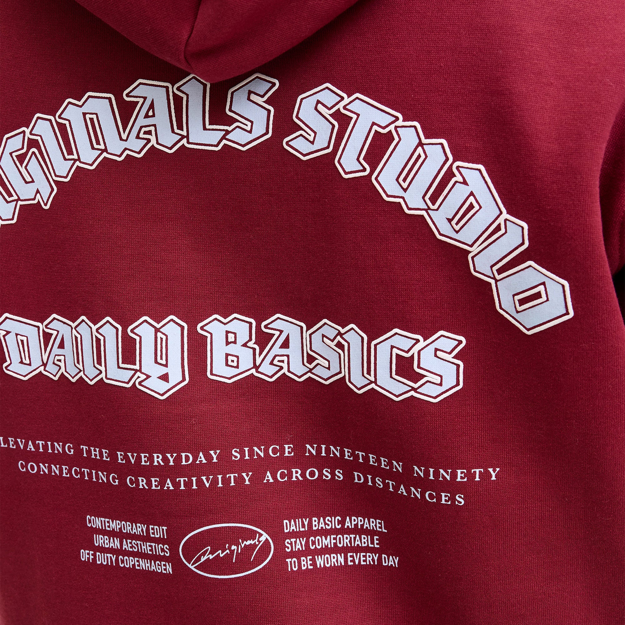 Jack & Jones Meadows Sweat Hood Tibetan Red - Image 3