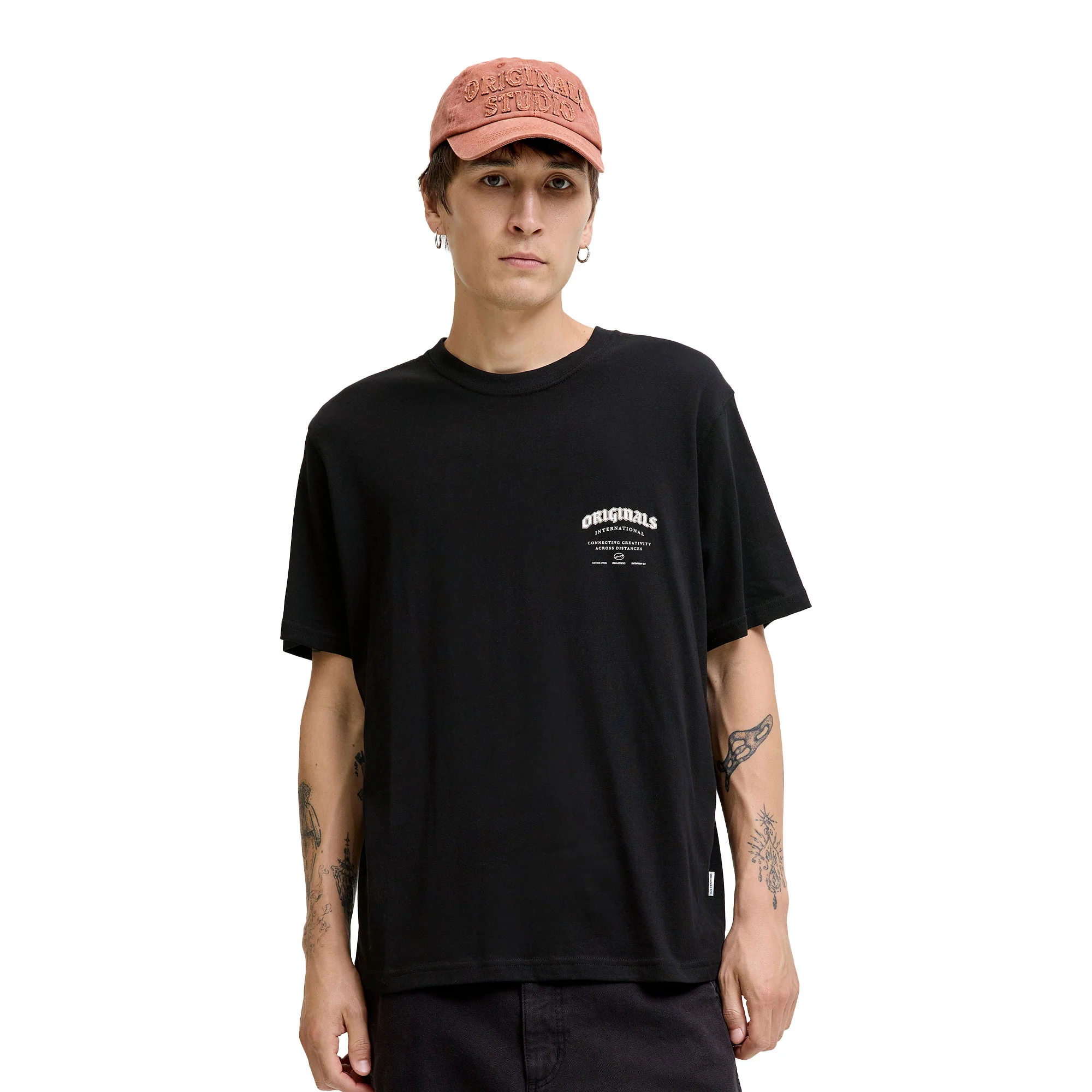 Jack & Jones Meadows Typo Tee SS Crew Neck Black - Image 2