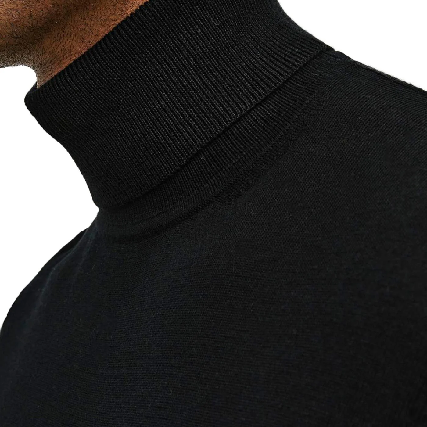 Jack & Jones Merino Knit Roll Neck Black - Image 3