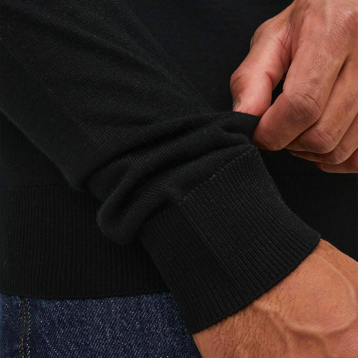 Jack & Jones Merino Knit Roll Neck Black - Image 4