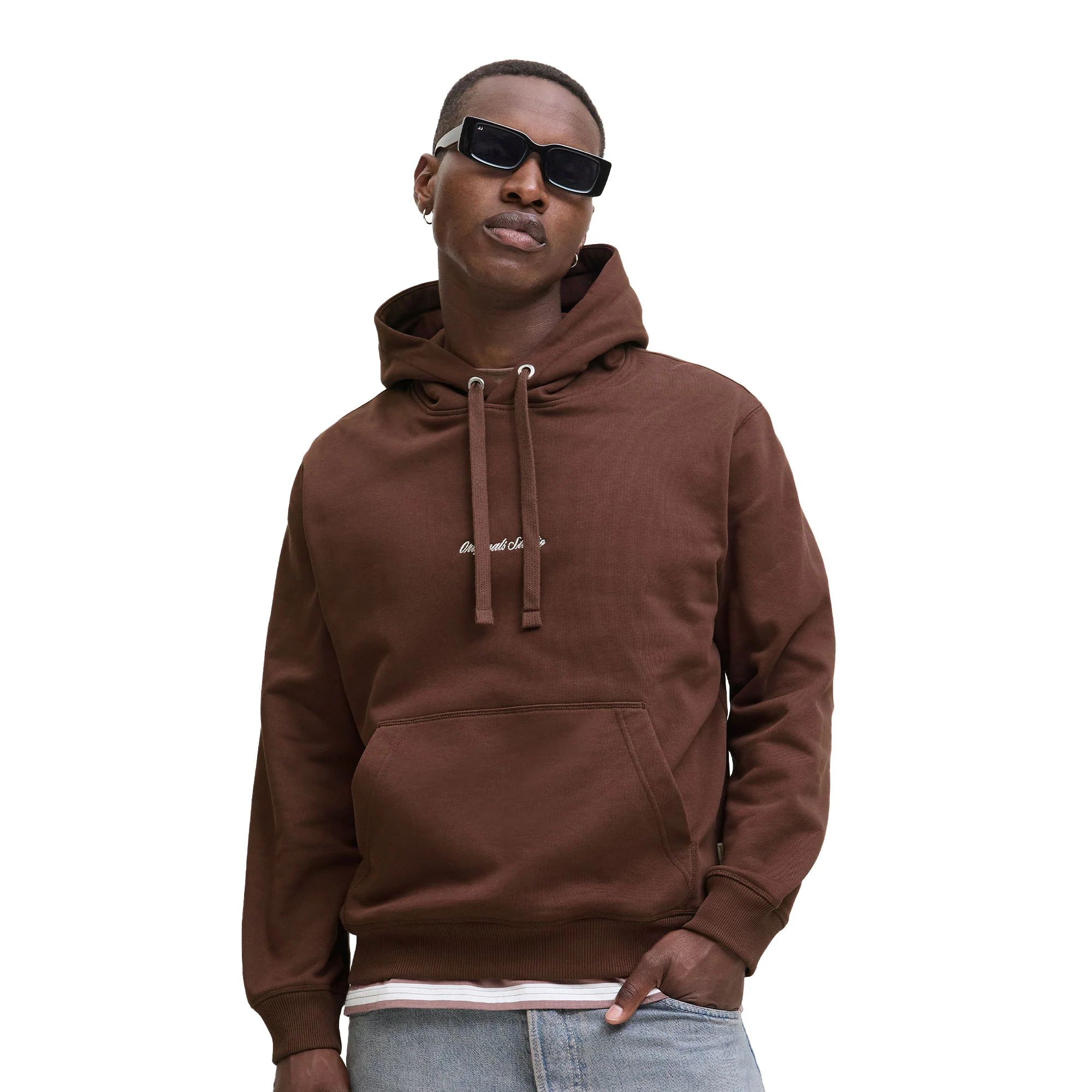 Jack & Jones Norrebro Emb Sweat Hood Deep Mahogany