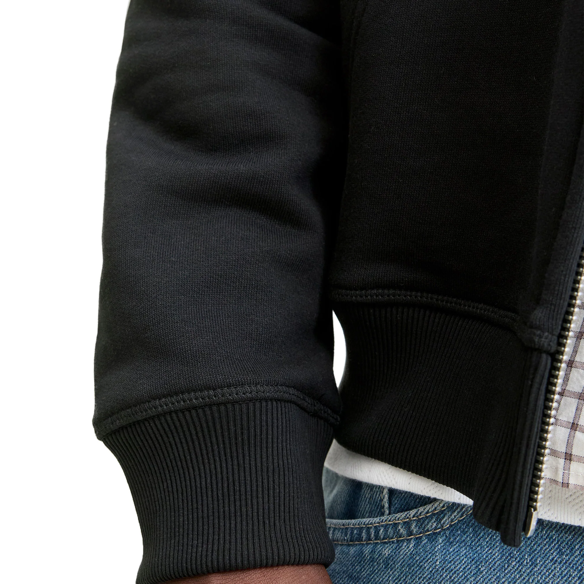 Jack & Jones Norrebro Emb Sweat Zip Hood Black - Image 5