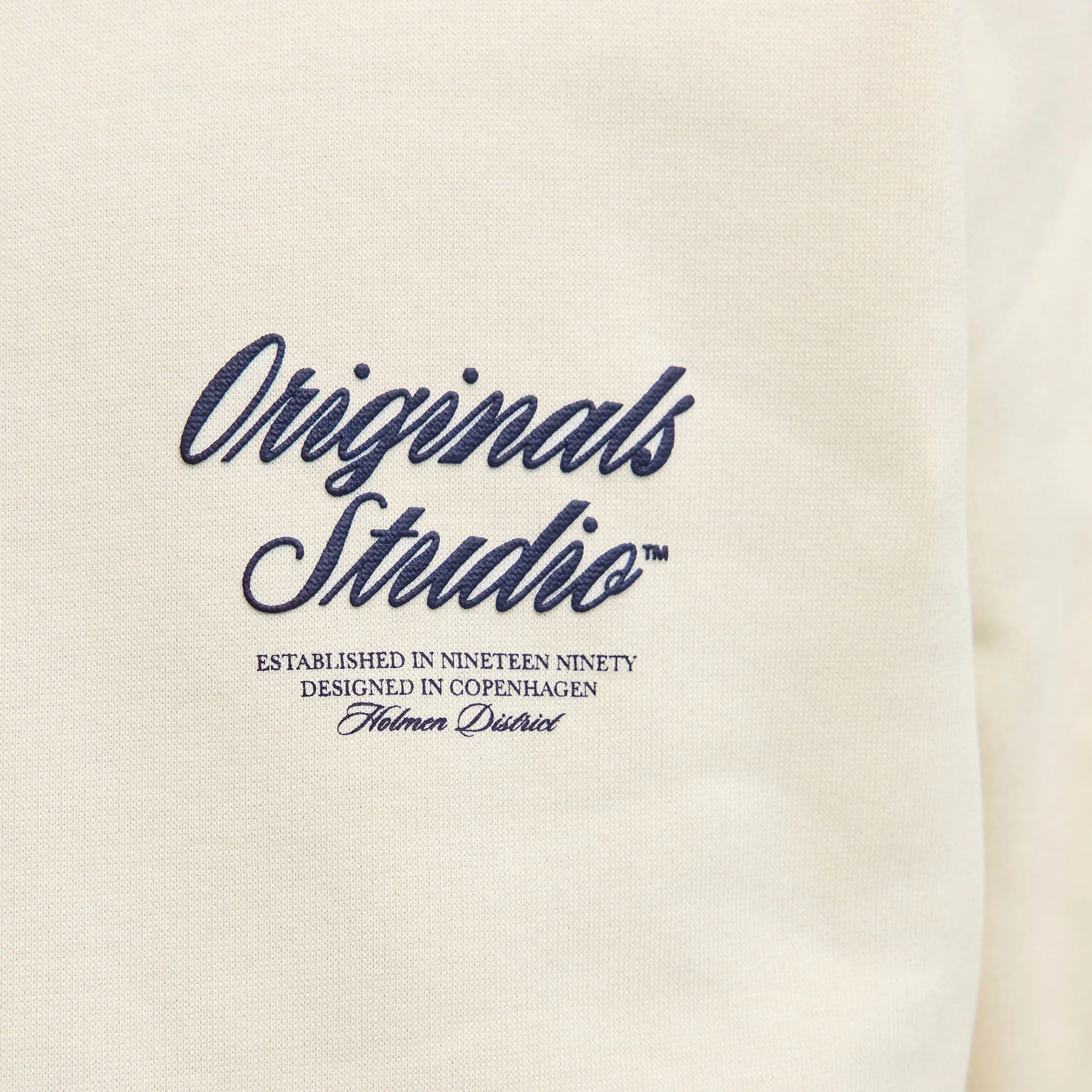 Jack & Jones Norrebro Typo Back Sweat Hood Antique White - Image 4
