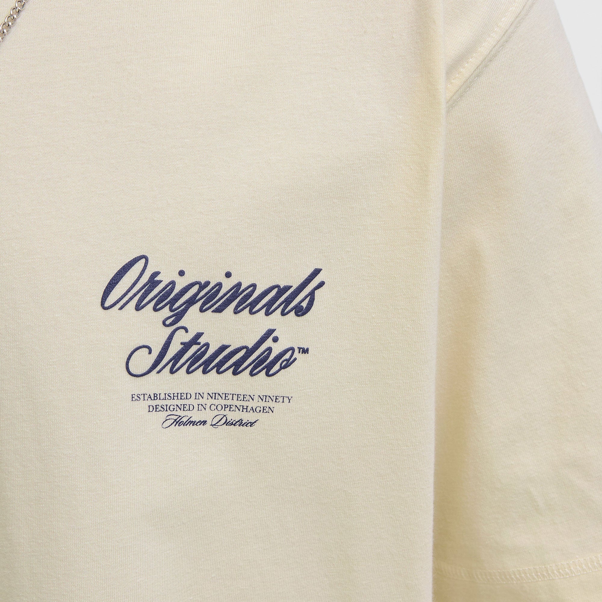 Jack & Jones Norrebro Typo Tee SS Crew Neck Antique White - Image 4