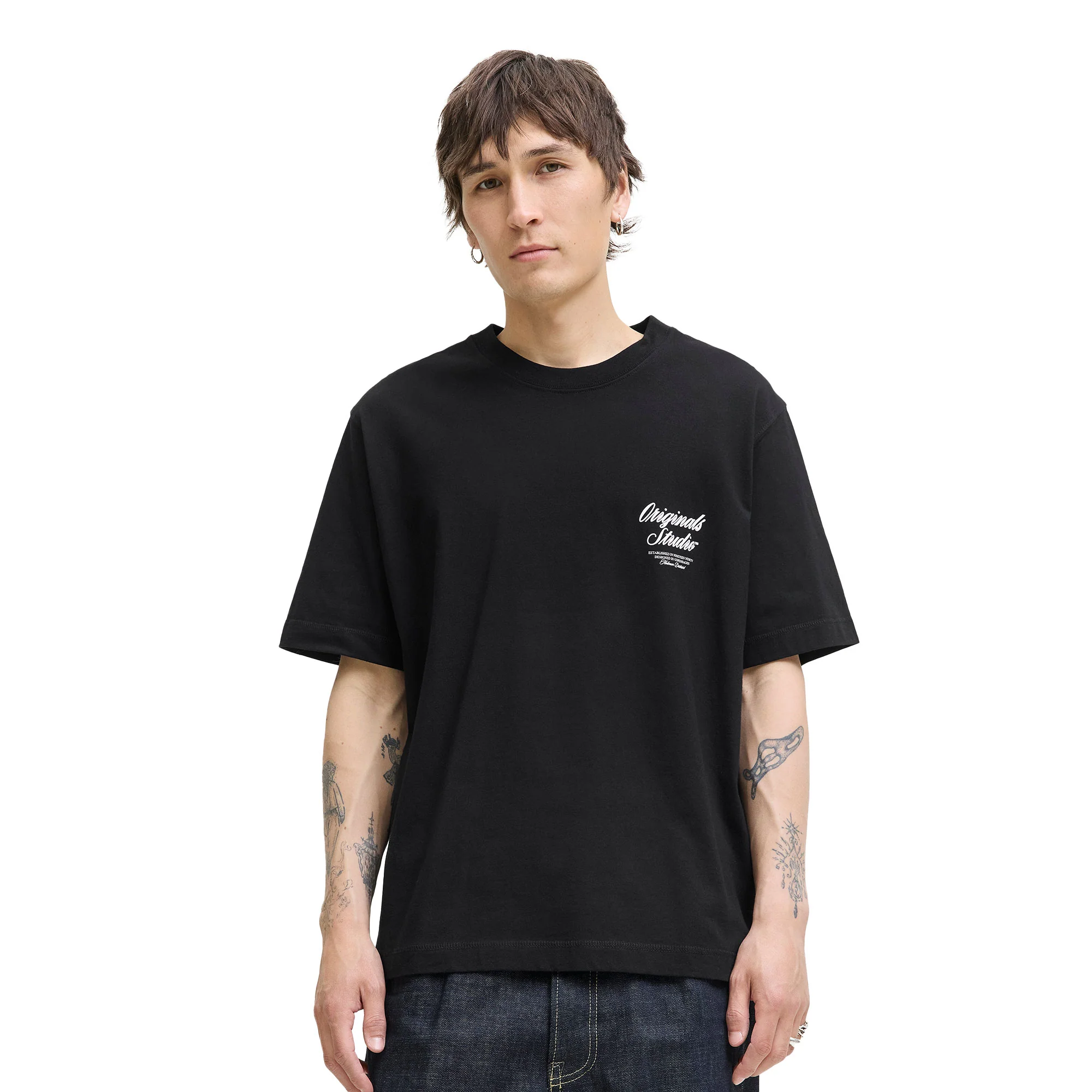 Jack & Jones Norrebro Typo Tee SS Crew Neck Black