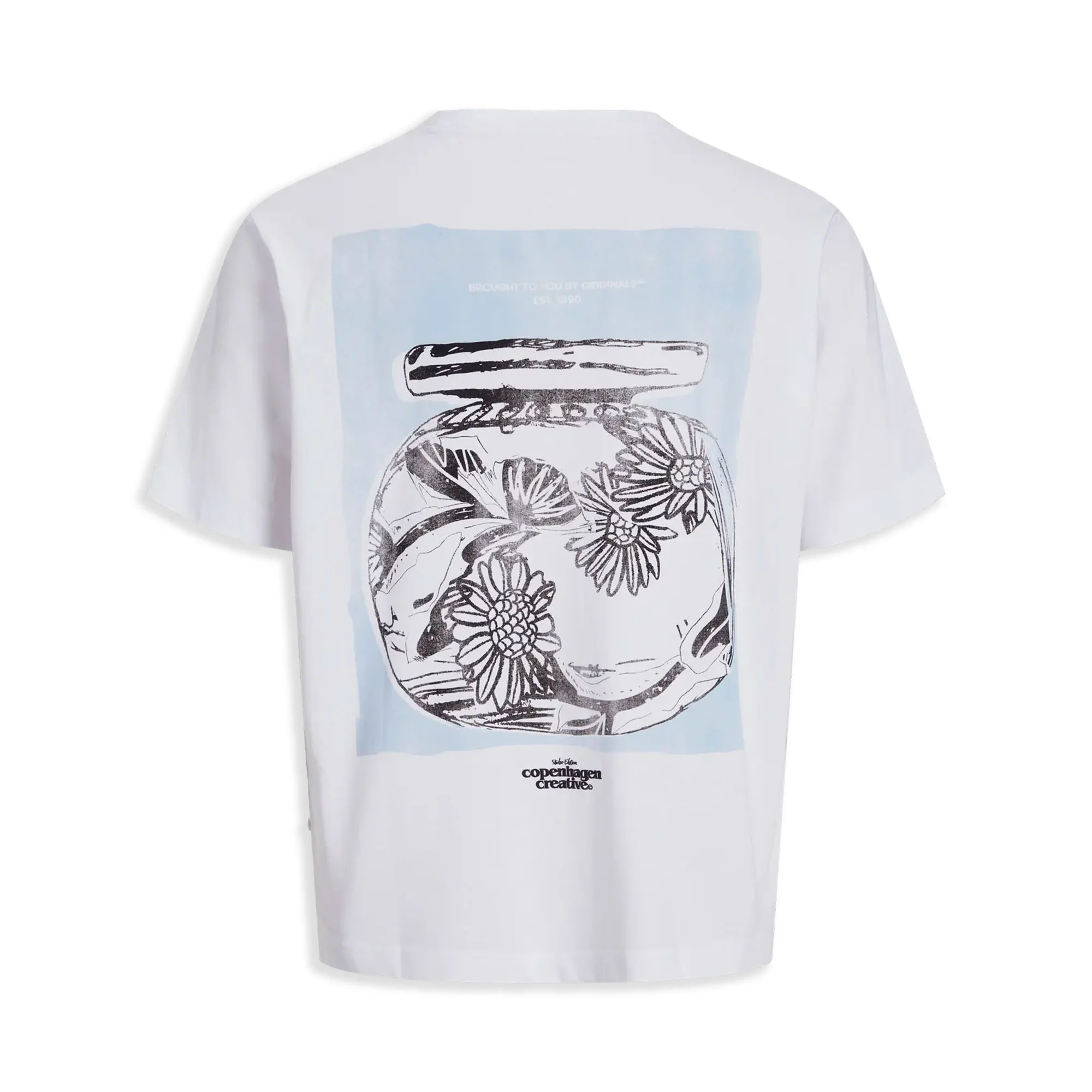 Jack & Jones Paros Abstract Tee SS Crew Neck Bright White