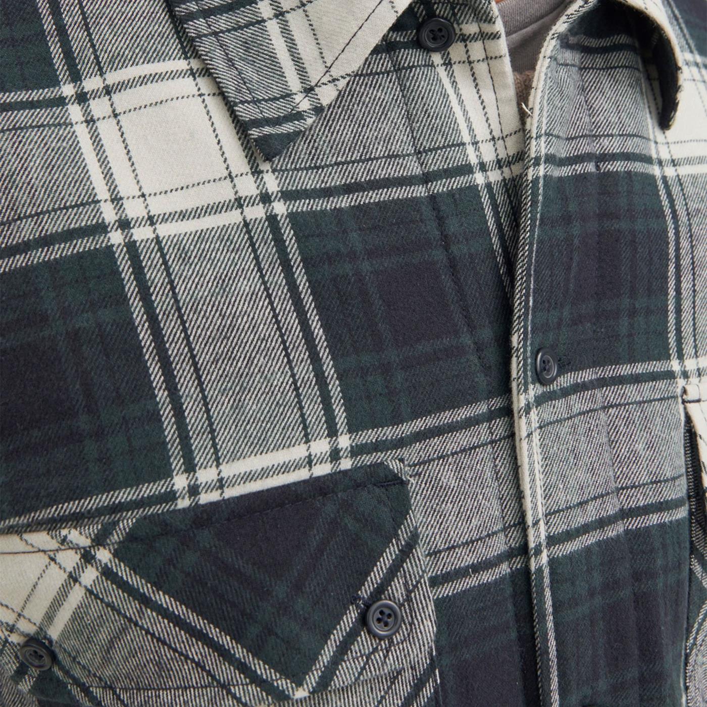 Jack & Jones Silver Check Quilted Overshirt LS Dark Navy - Image 4