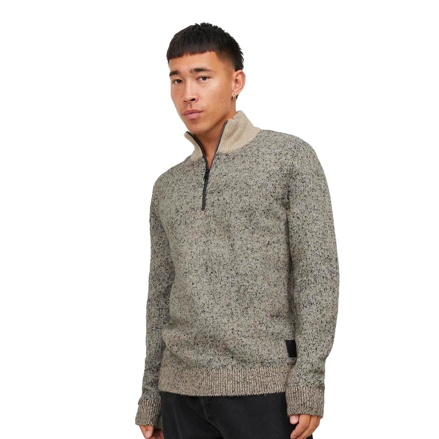 Jack & Jones Space Knit Half Zip Peyote