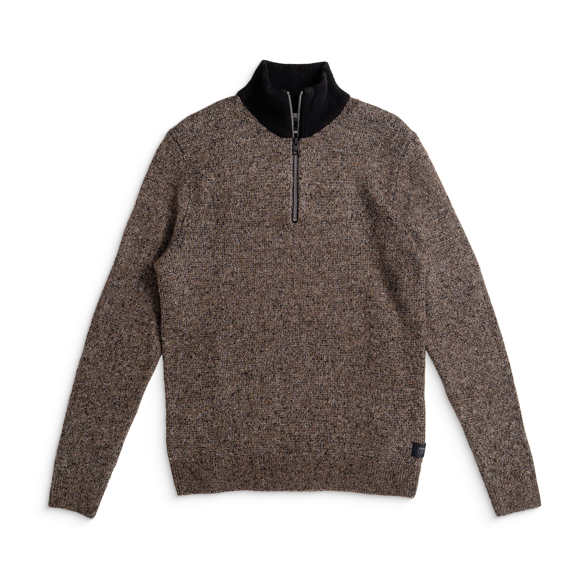 Jack & Jones Space Knit Half Zip Slate Black