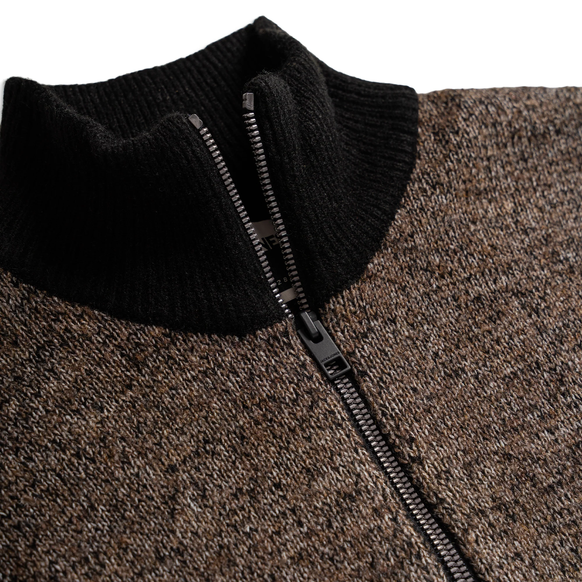 Jack & Jones Space Knit Half Zip Slate Black - Image 2