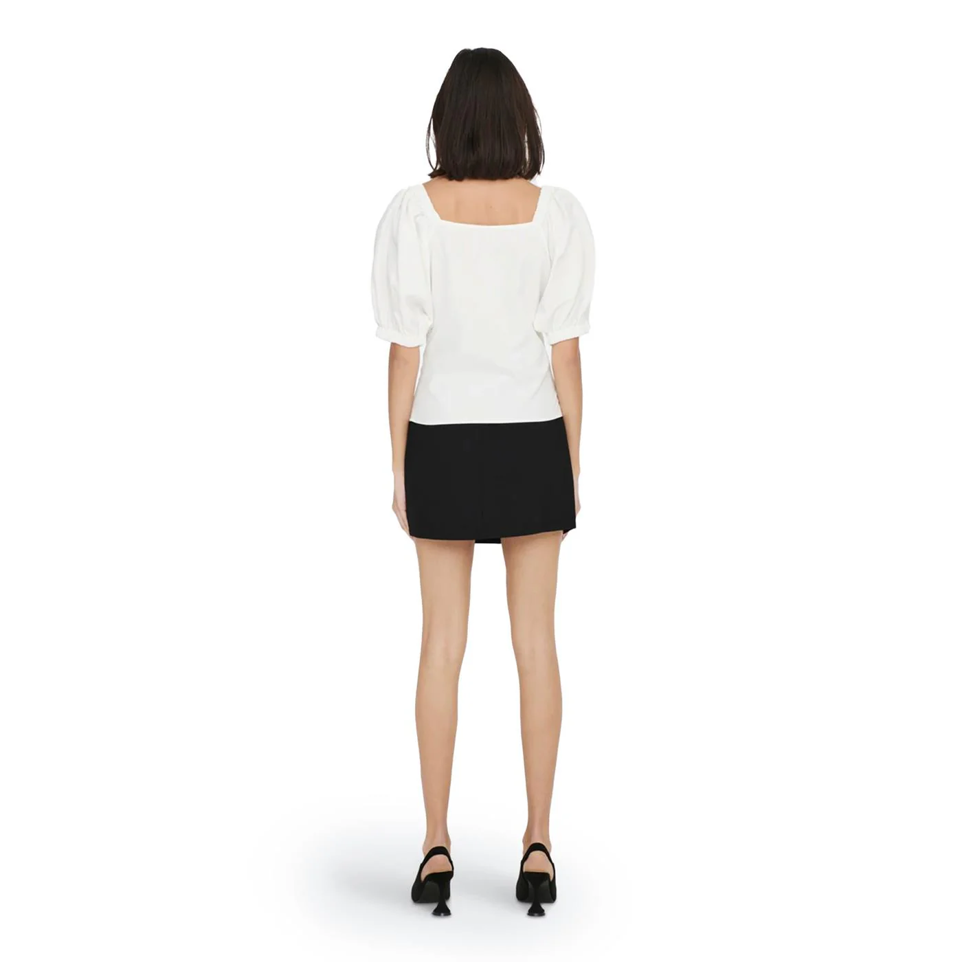 JDY Anjuli Short S/S Top Wvn White - Image 3