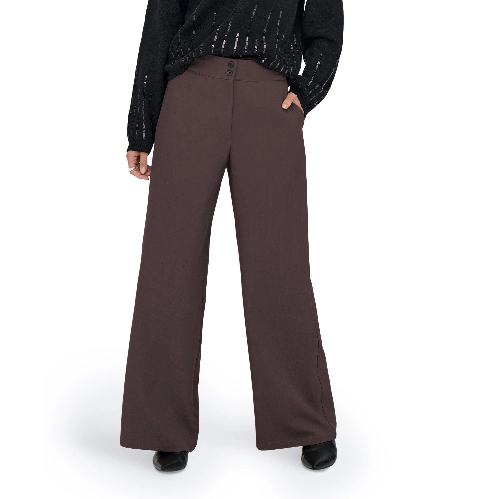 JDY Dora HW Wide Pant Fudge