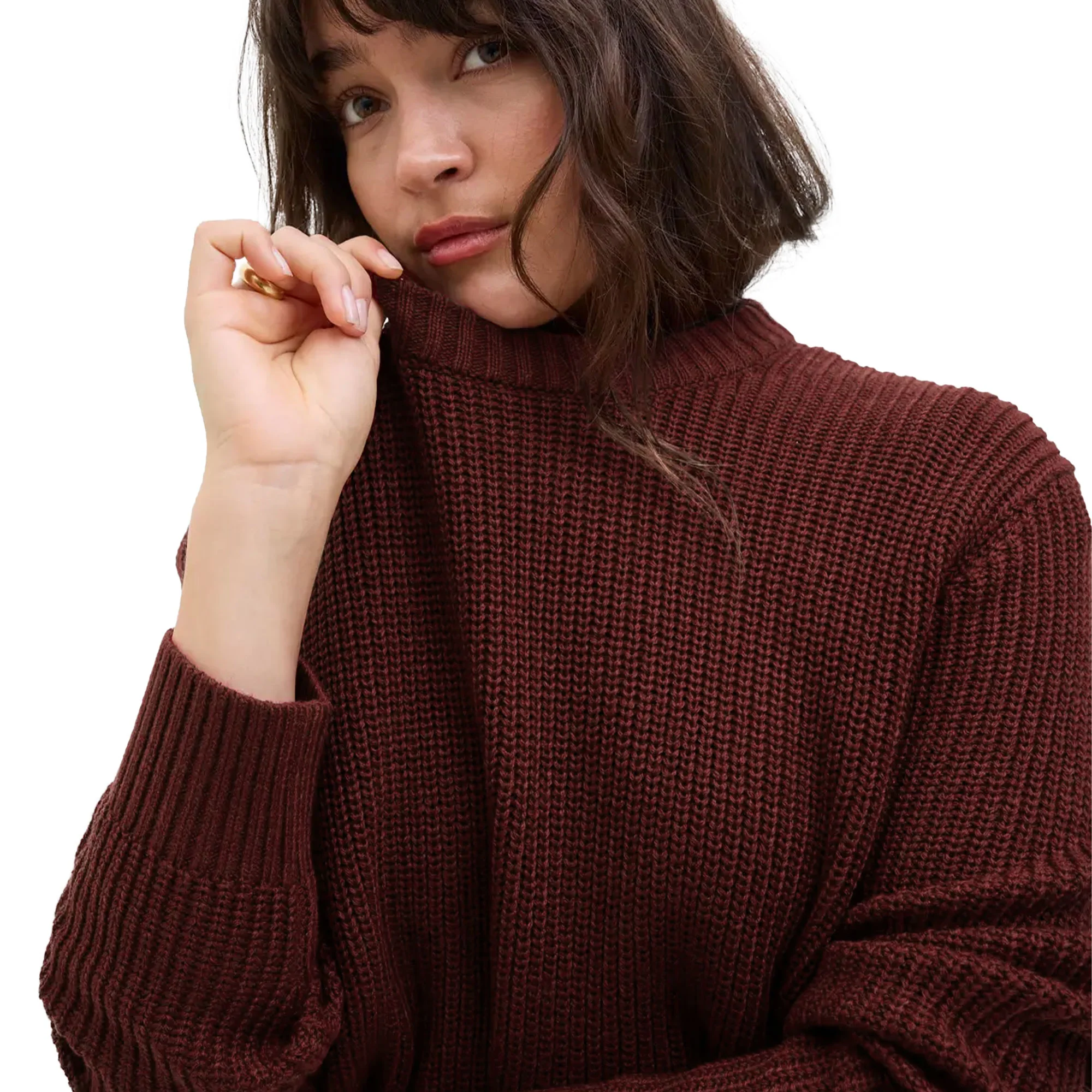 JJXX Global Crew Neck Knit Cabernet - Image 3