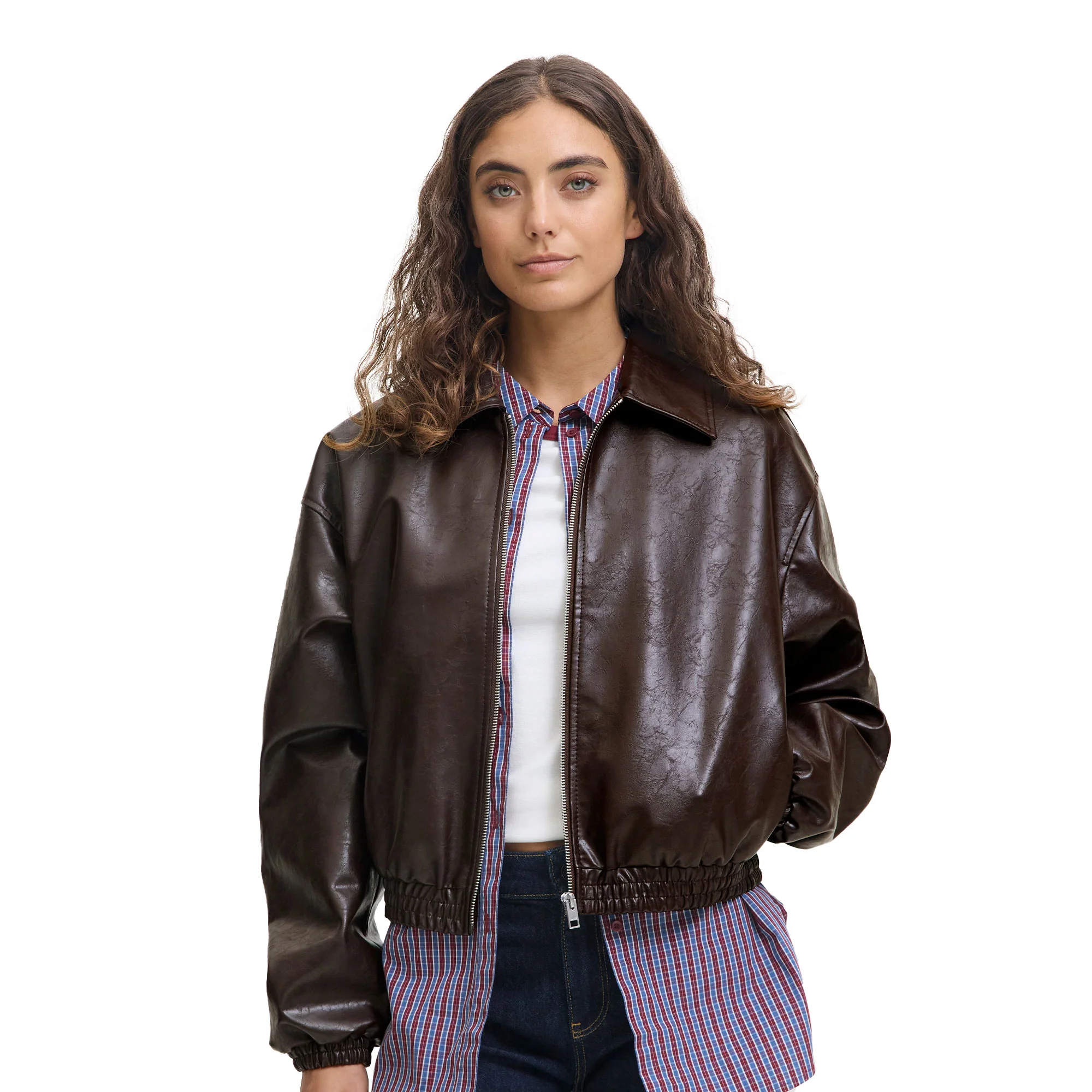 JJXX Jody Shiny Jacket Seal Brown