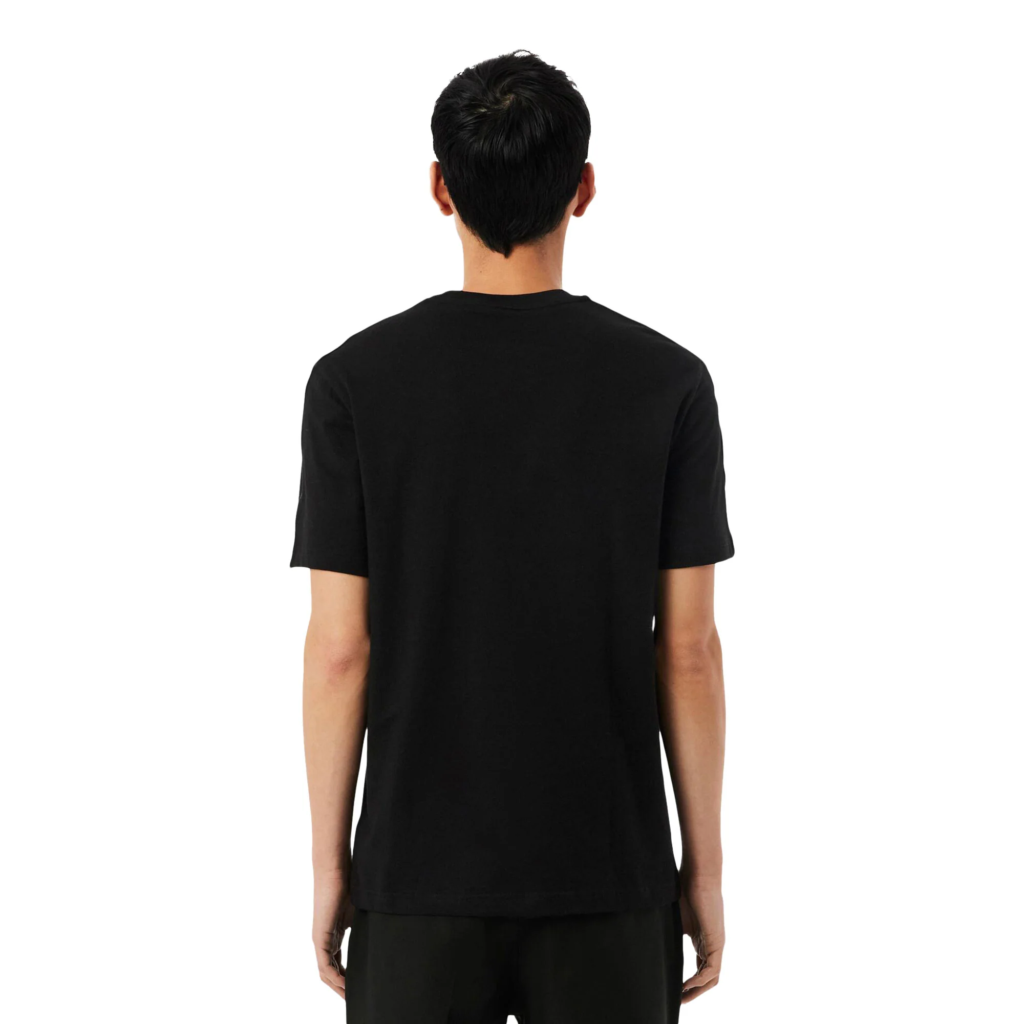 Lacoste Branded Stripe Band T-Shirt Black - Image 2