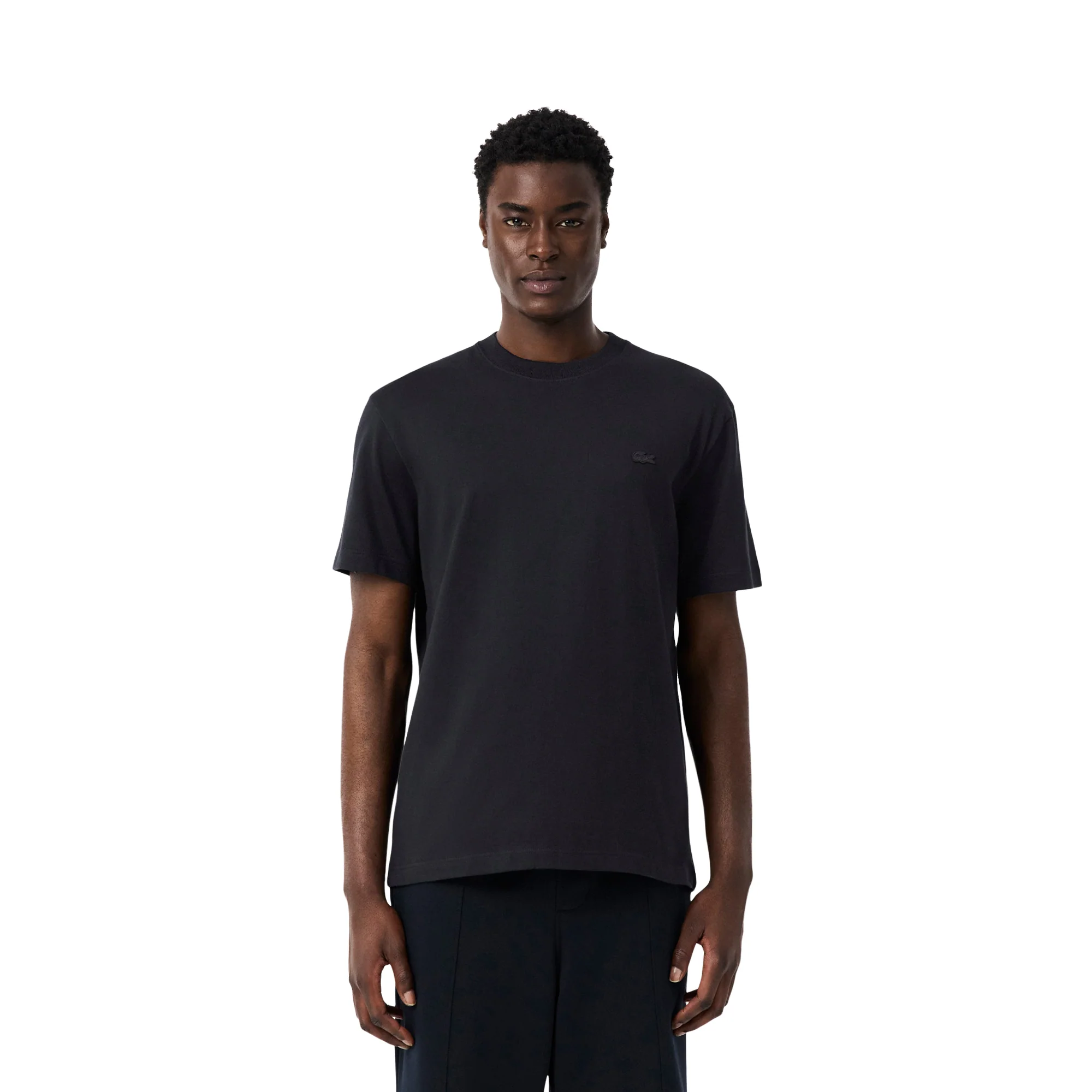 Lacoste Classic Fit Back Print Heavy Cotton T-Shirt Blkbird - Image 2
