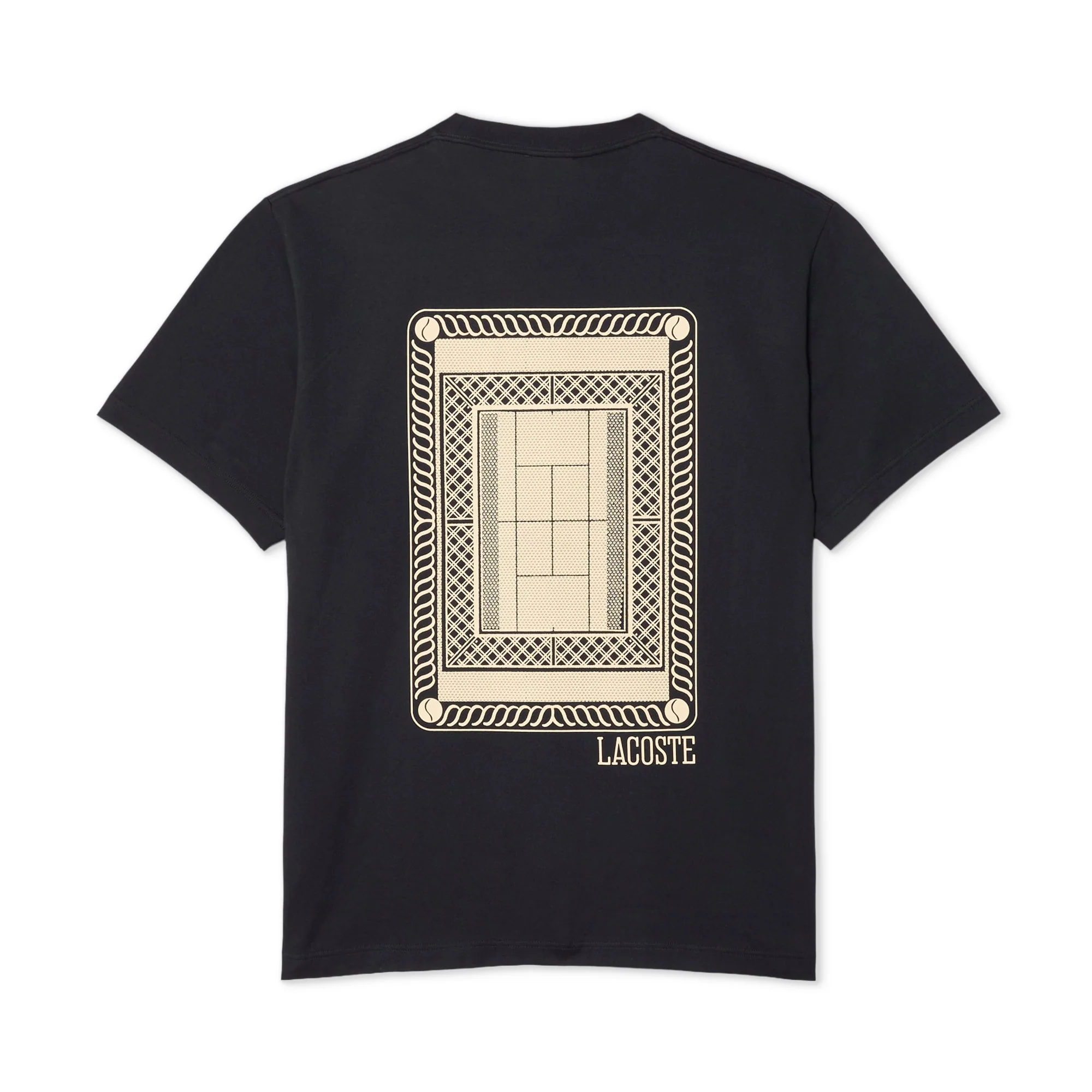 Lacoste Classic Fit Back Print Heavy Cotton T-Shirt Blkbird - Image 3