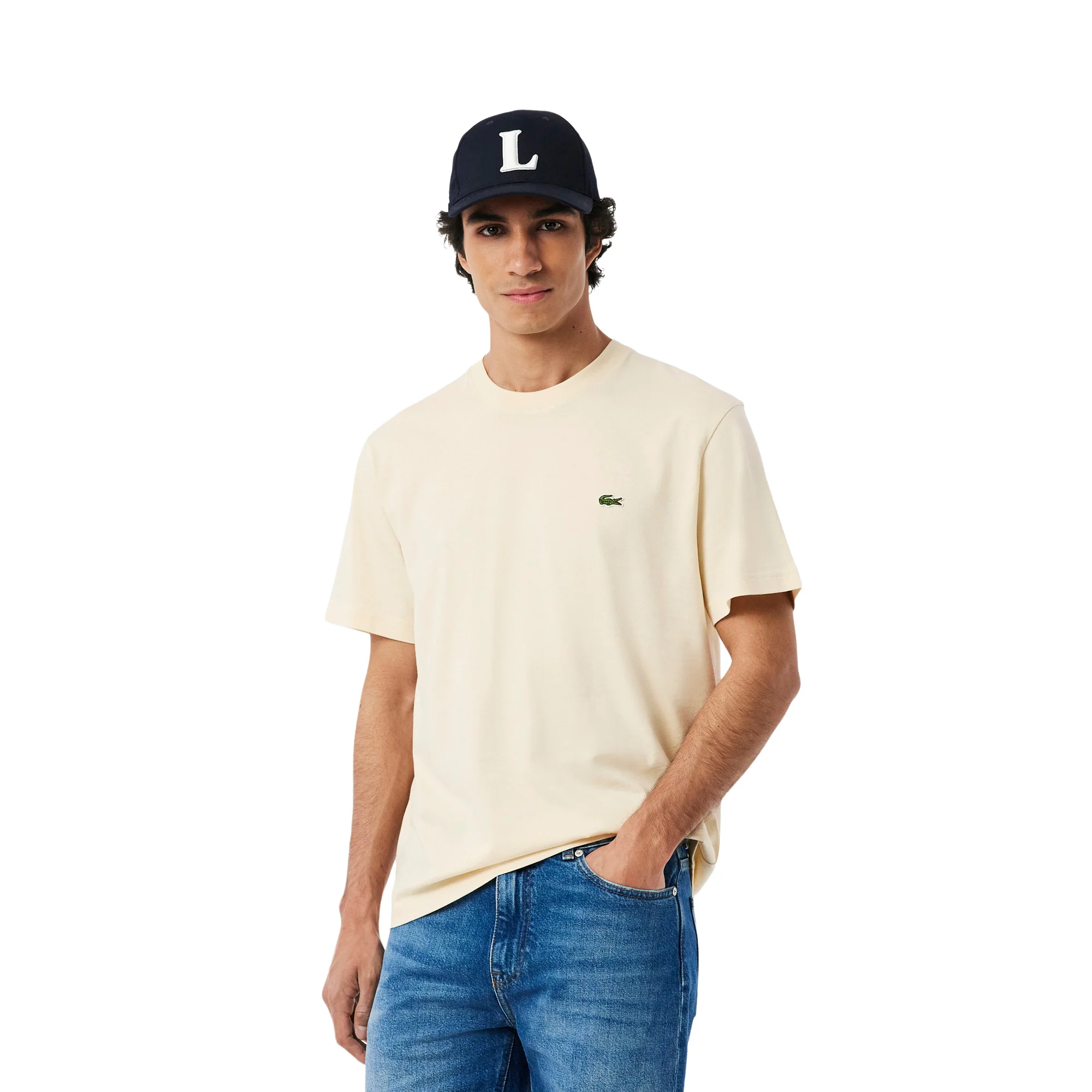 Lacoste Classic Fit Cotton Jersey T-Shirt Bright Natural