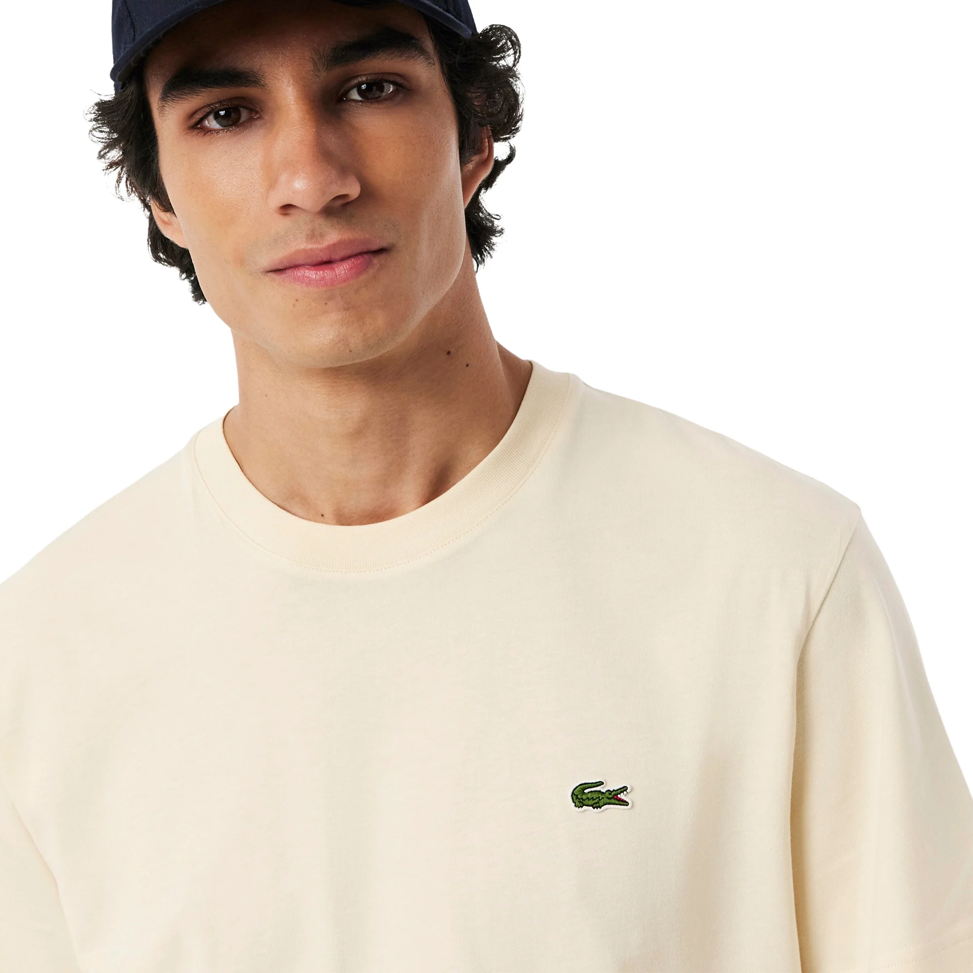 Lacoste Classic Fit Cotton Jersey T-Shirt Bright Natural - Image 3
