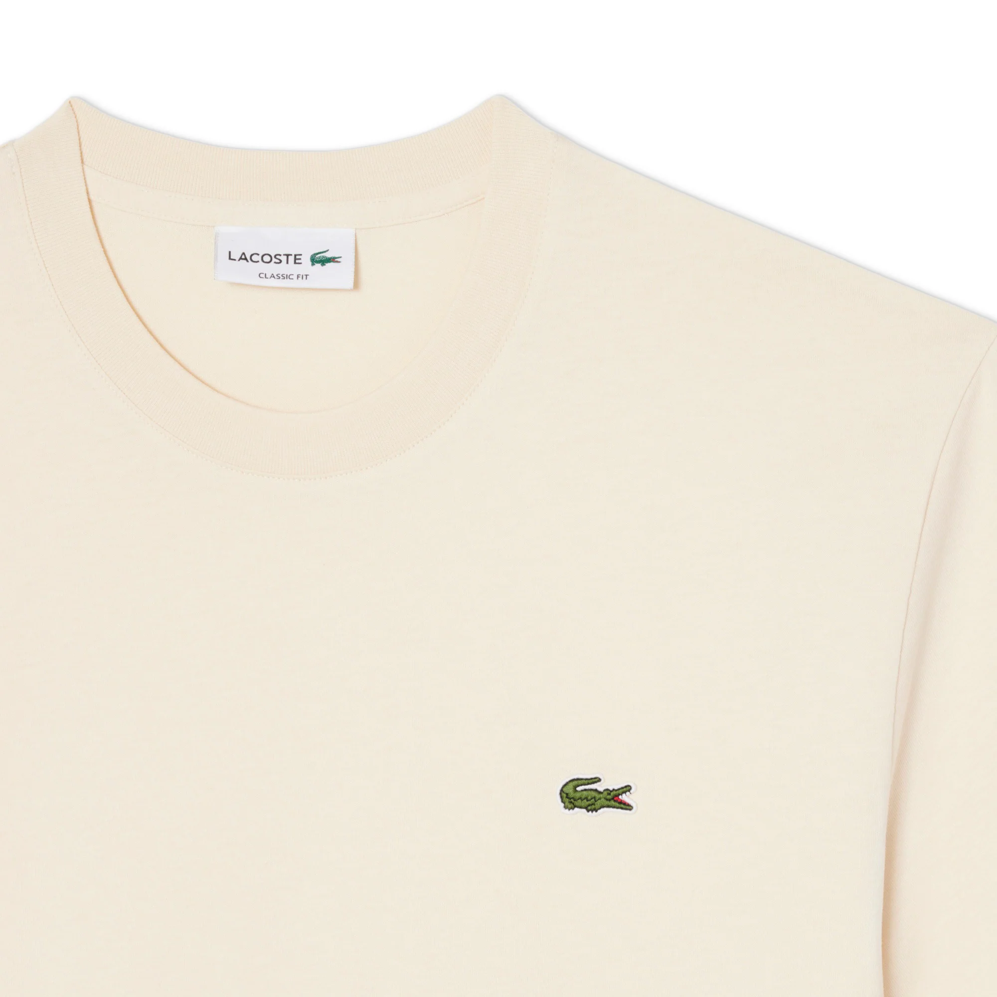 Lacoste Classic Fit Cotton Jersey T-Shirt Bright Natural - Image 5