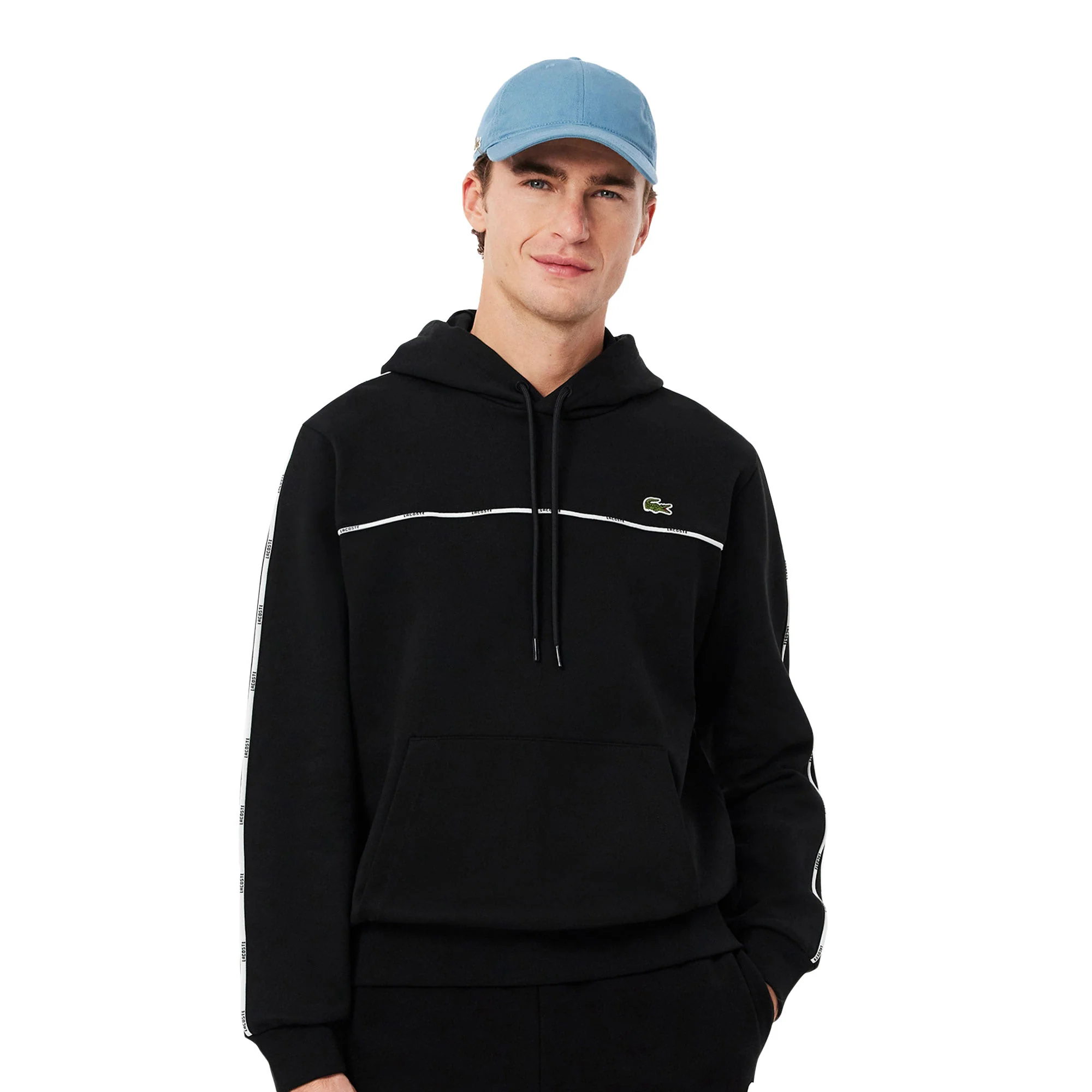 Lacoste Classic Fit Logo Stripe Sweatshirt Black