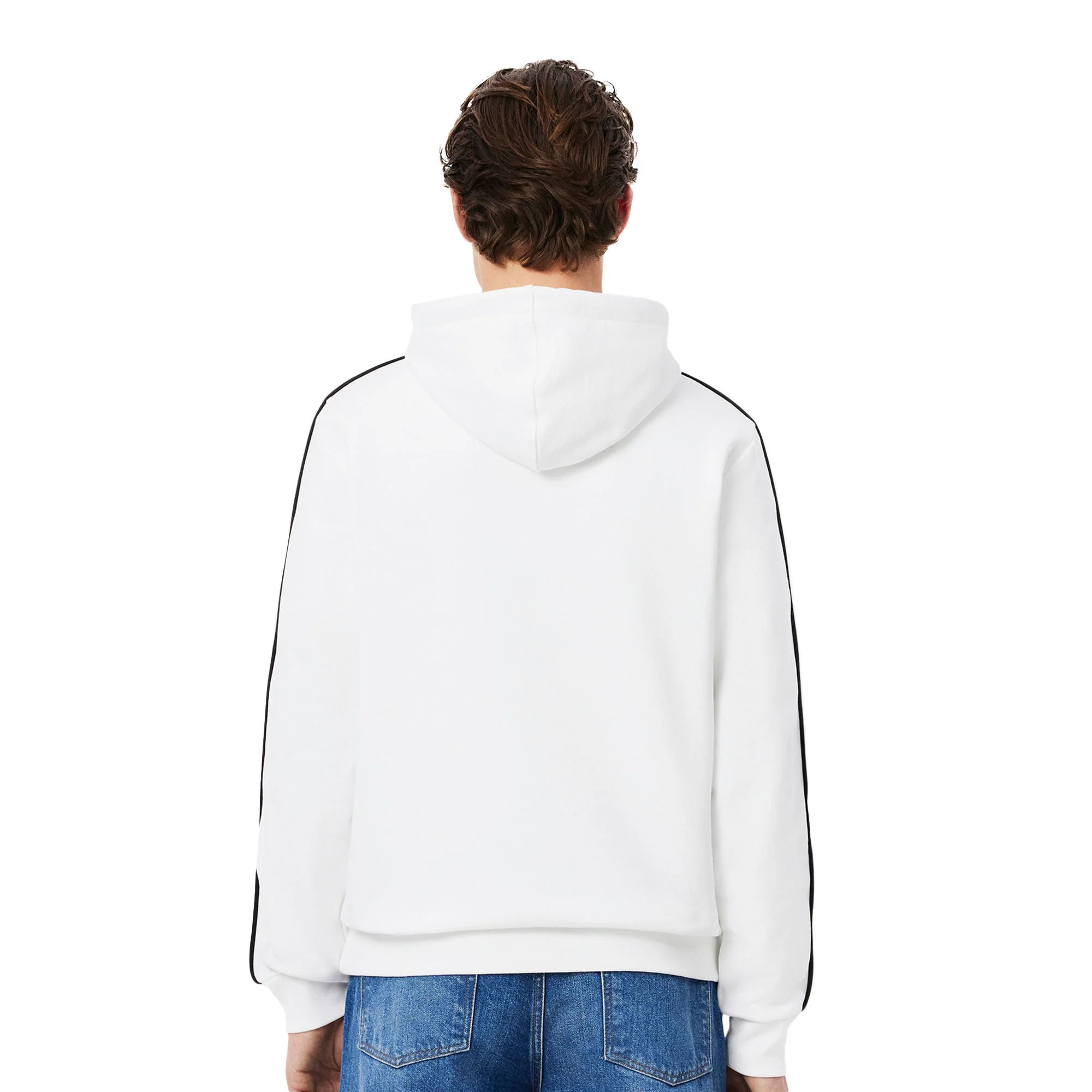 Lacoste Classic Fit Logo Stripe Sweatshirt White - Image 2