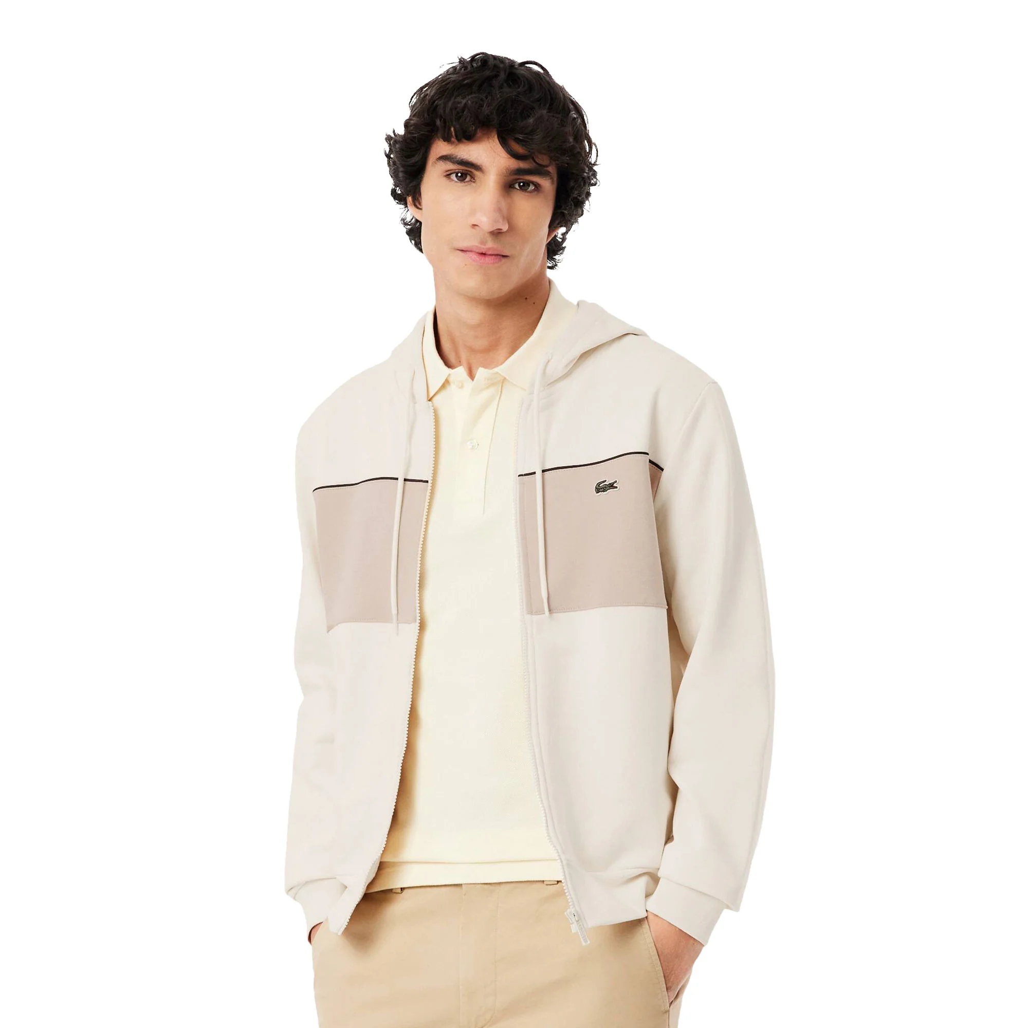Lacoste Colour-Block Zipped Hoodie Laponie/Lionne
