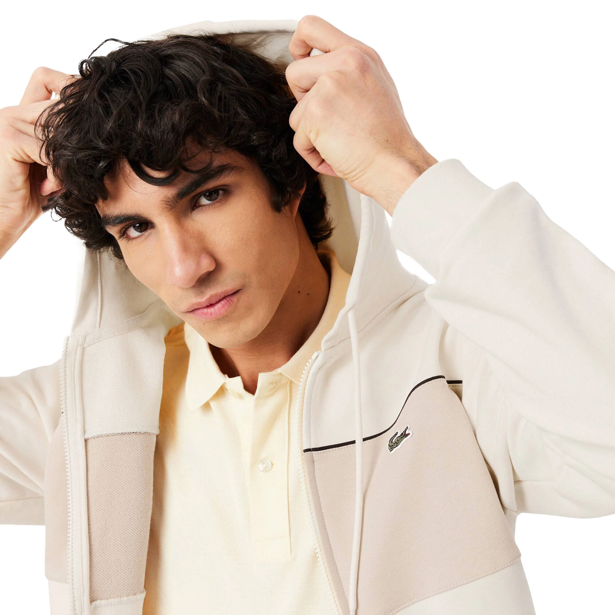 Lacoste Colour-Block Zipped Hoodie Laponie/Lionne - Image 3