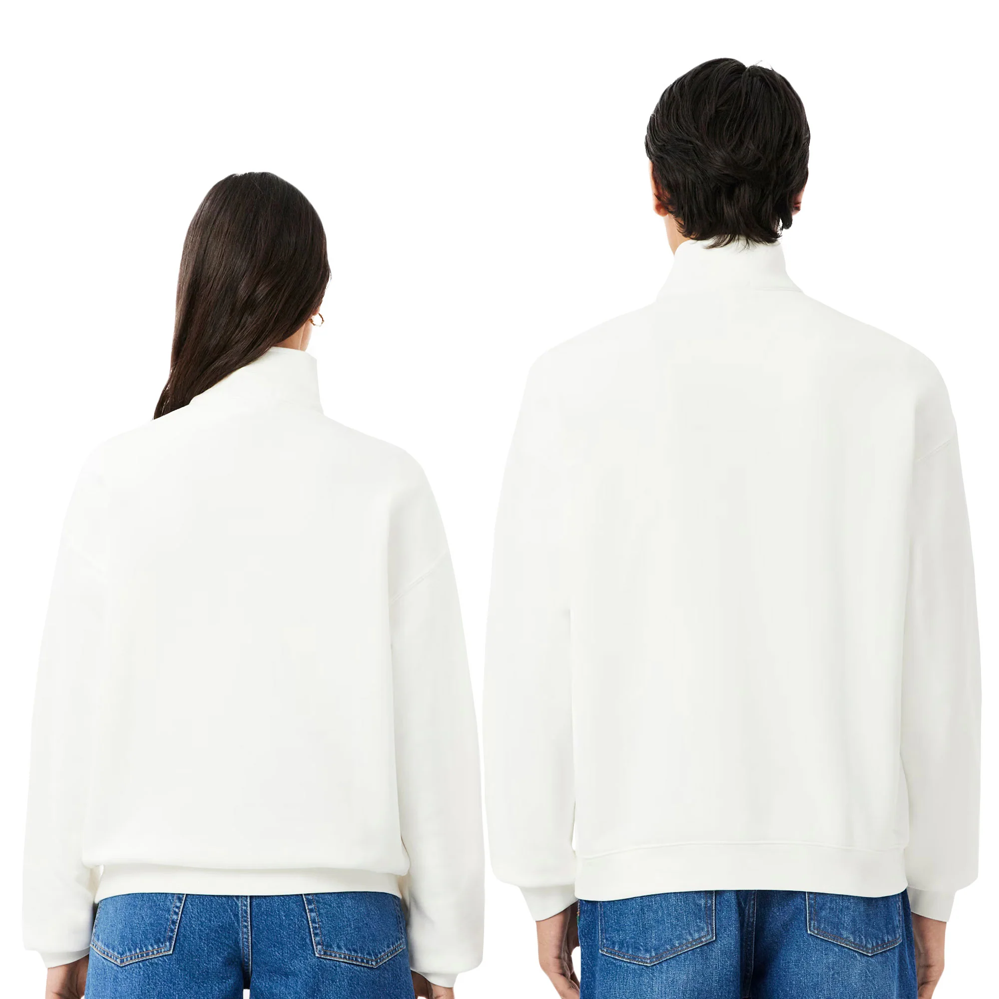 Lacoste Heavy Fleece Zipper Neck Sweatshirt Farine - Image 2